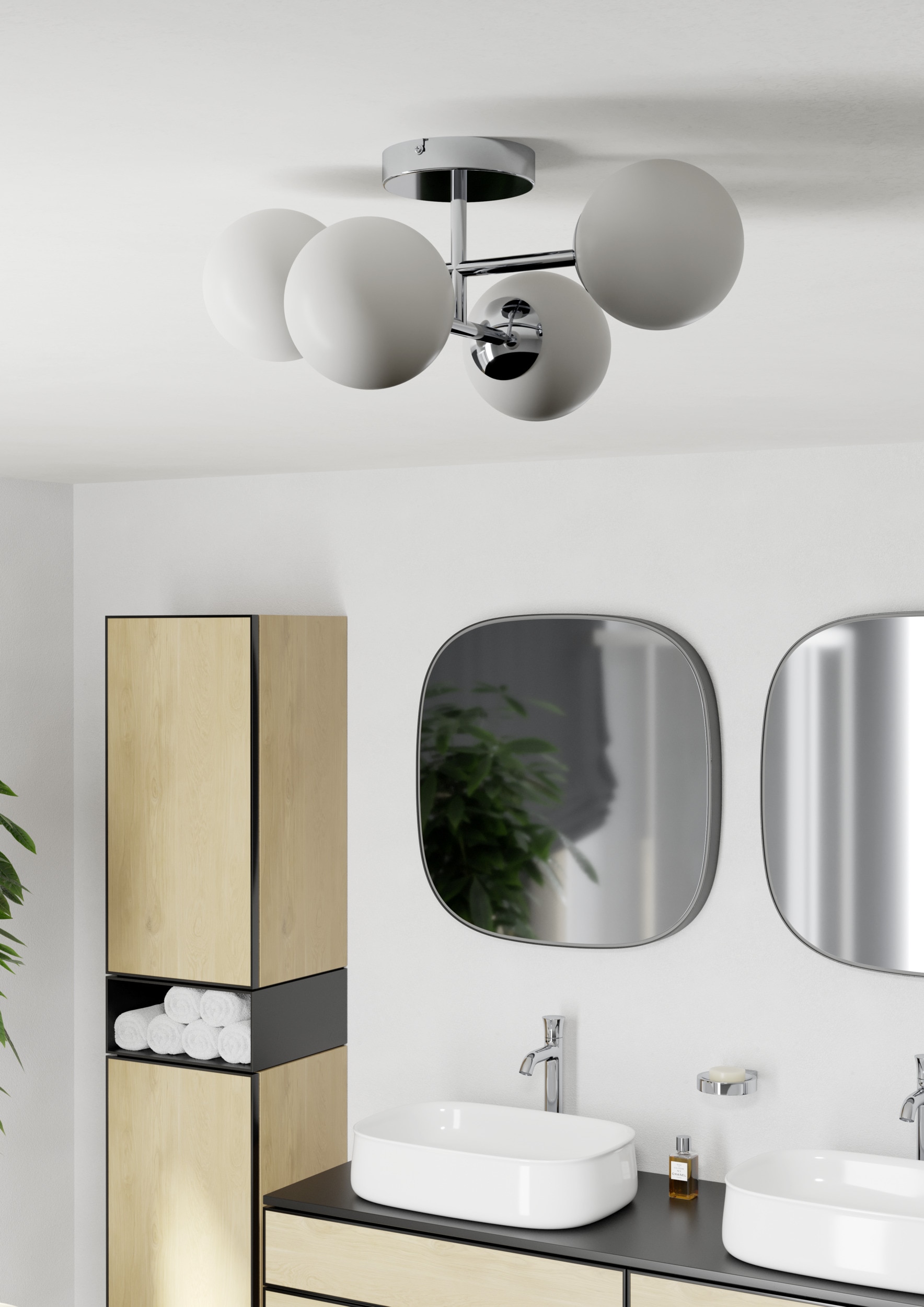 EGLO LED Deckenleuchte »CASTROVIDO Deckenlampe - Stahl - G9 - 4X4,2W - IP44« G9 1 Stk. Wohzimmerlampe, Esszimmerlampe, Flur, Schlafzimmer,L47,5xB38,5xH19,5cm