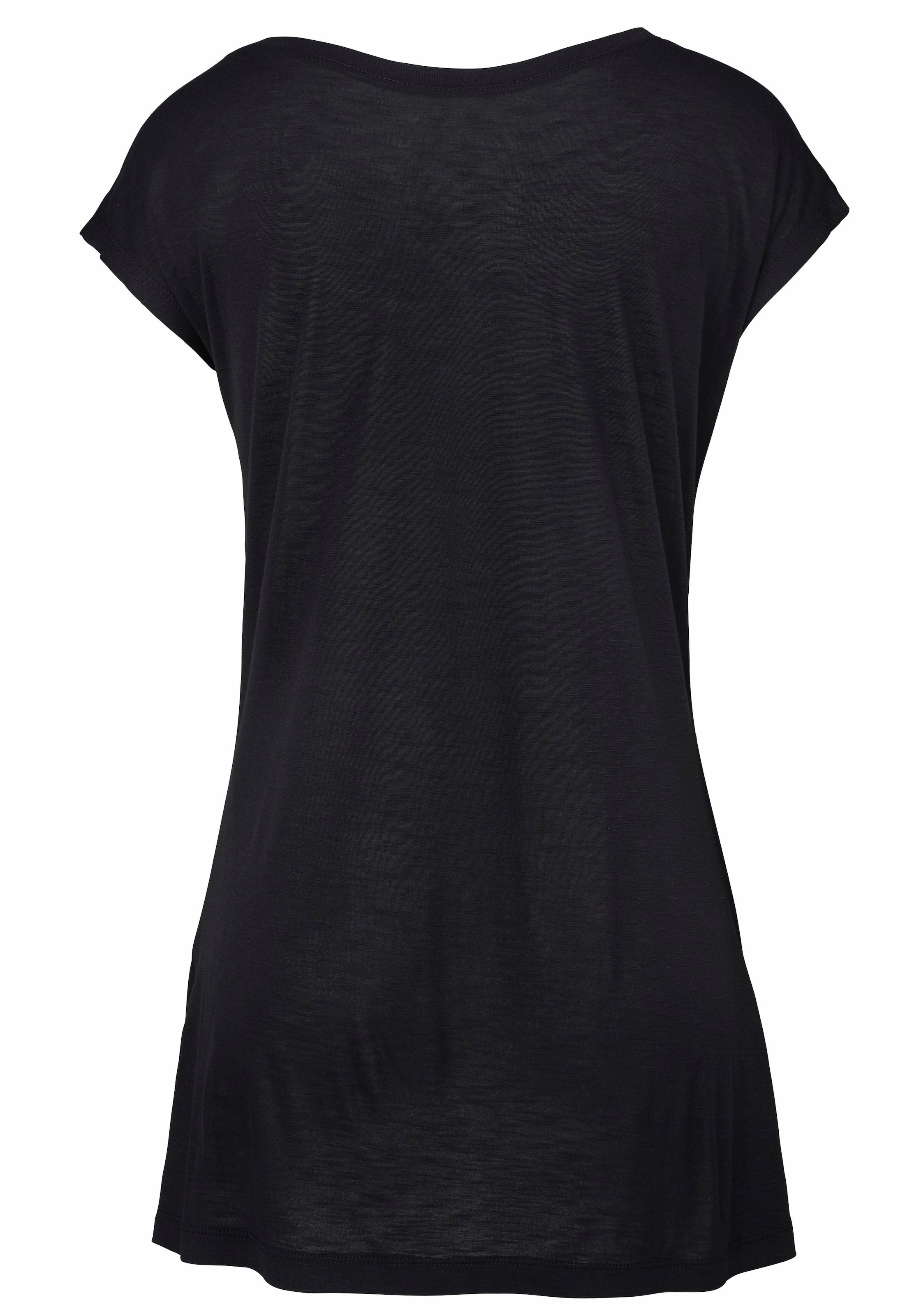 LASCANA Strandshirt, mit Print und glänzendem Effekt, Ethno-Look, casual