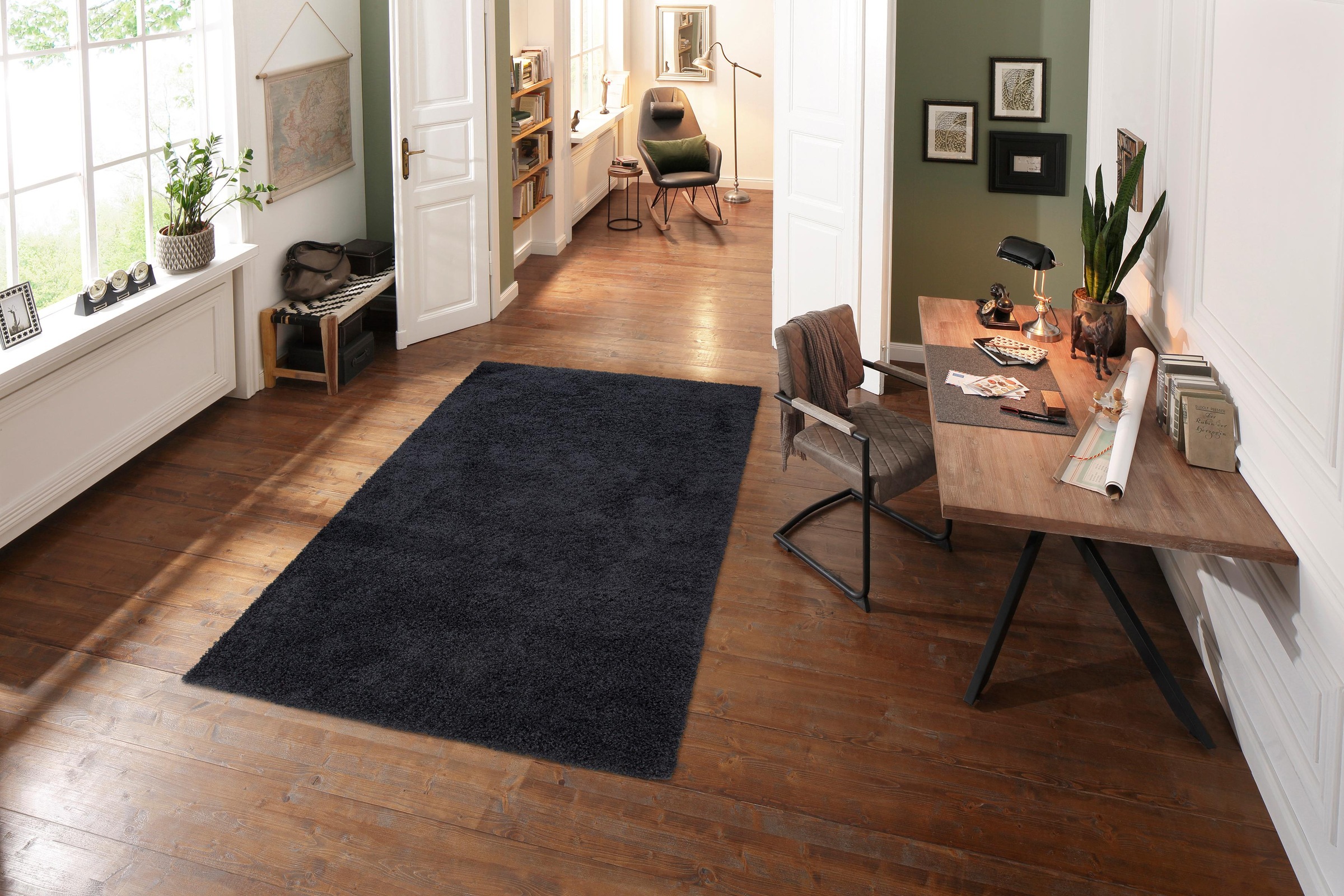 Home affaire Hochflor-Teppich »Shaggy 30«, rechteckig, 30 mm Höhe, Teppich, Uni Farben, besonders weich und kuschelig