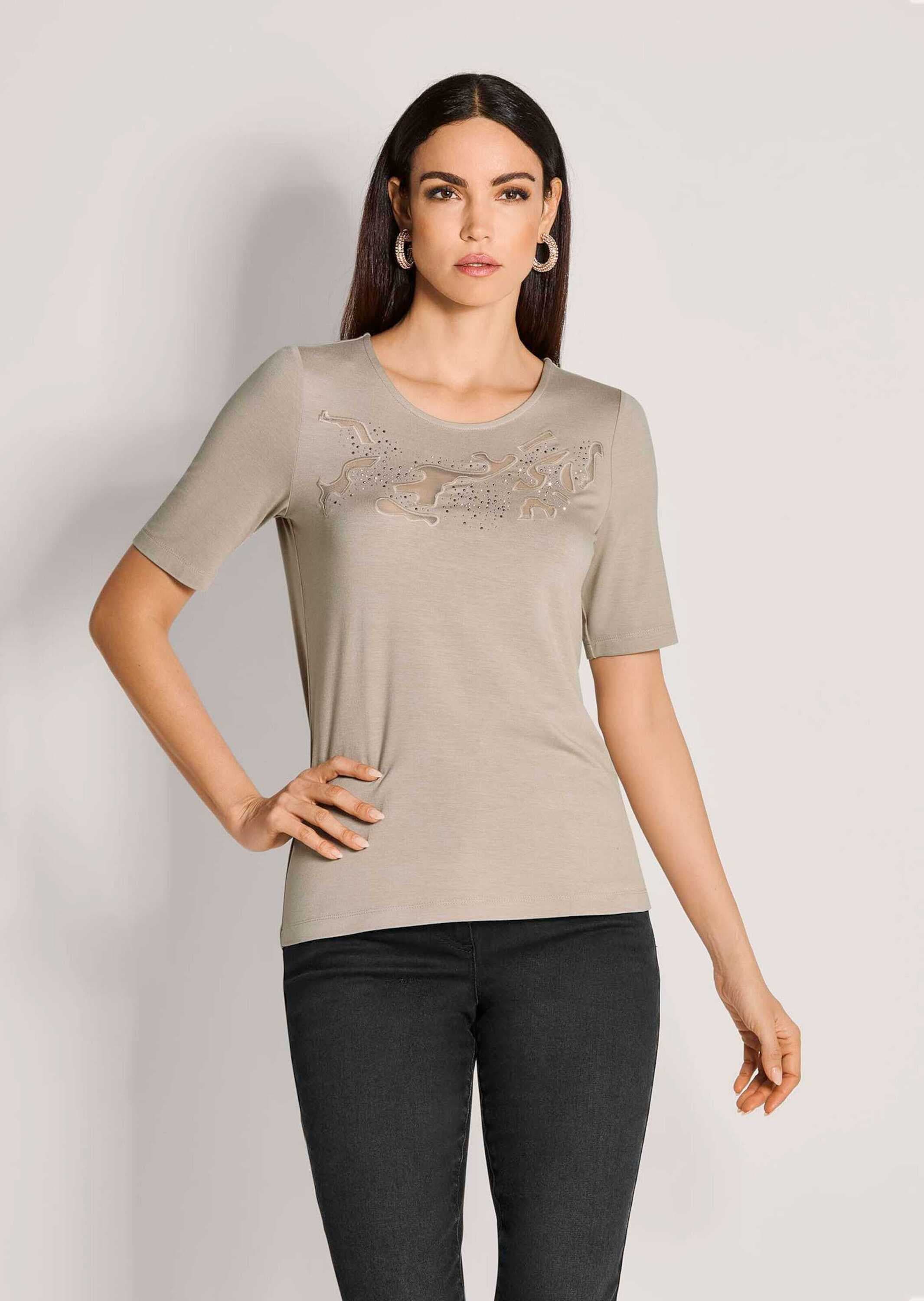 MADELEINE Kurzarmshirt »Shirt Kurzarm-Shirt mit Glanz und Transparenz«