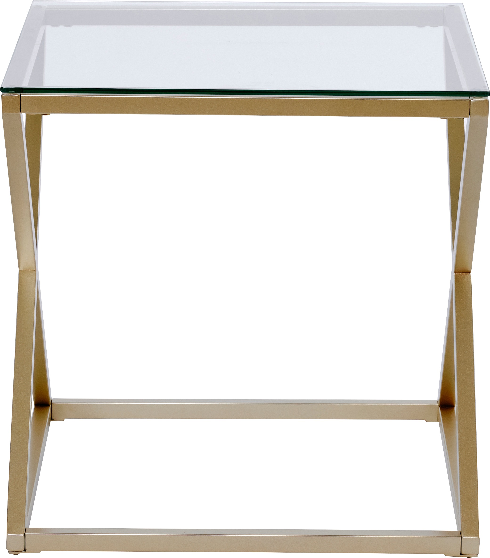 Jahnke Beistelltisch »XTRA BY SIDE«, (1 St.), Nachttisch/Beistelltisch in Gold-Look, aus Sicherheitsglas gefertigt