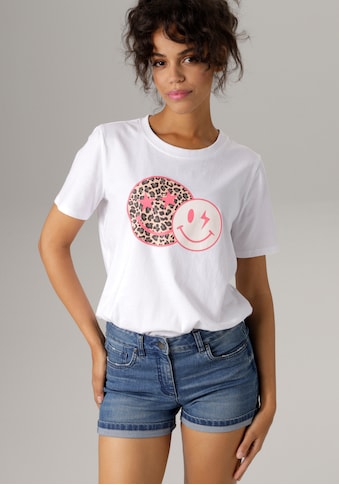 Aniston CASUAL T-Shirt, mit coolen Smileys bedruckt - NEUE KOLLEKTION kaufen