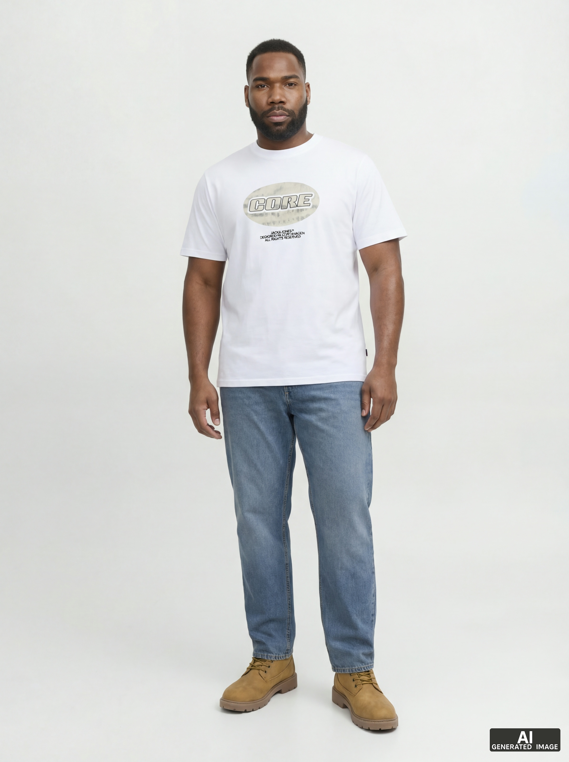 Jack & Jones PlusSize Print-Shirt »JCOLIDO AOP FRONT PRINT TEE SS CRE PLS« mit Logo Print