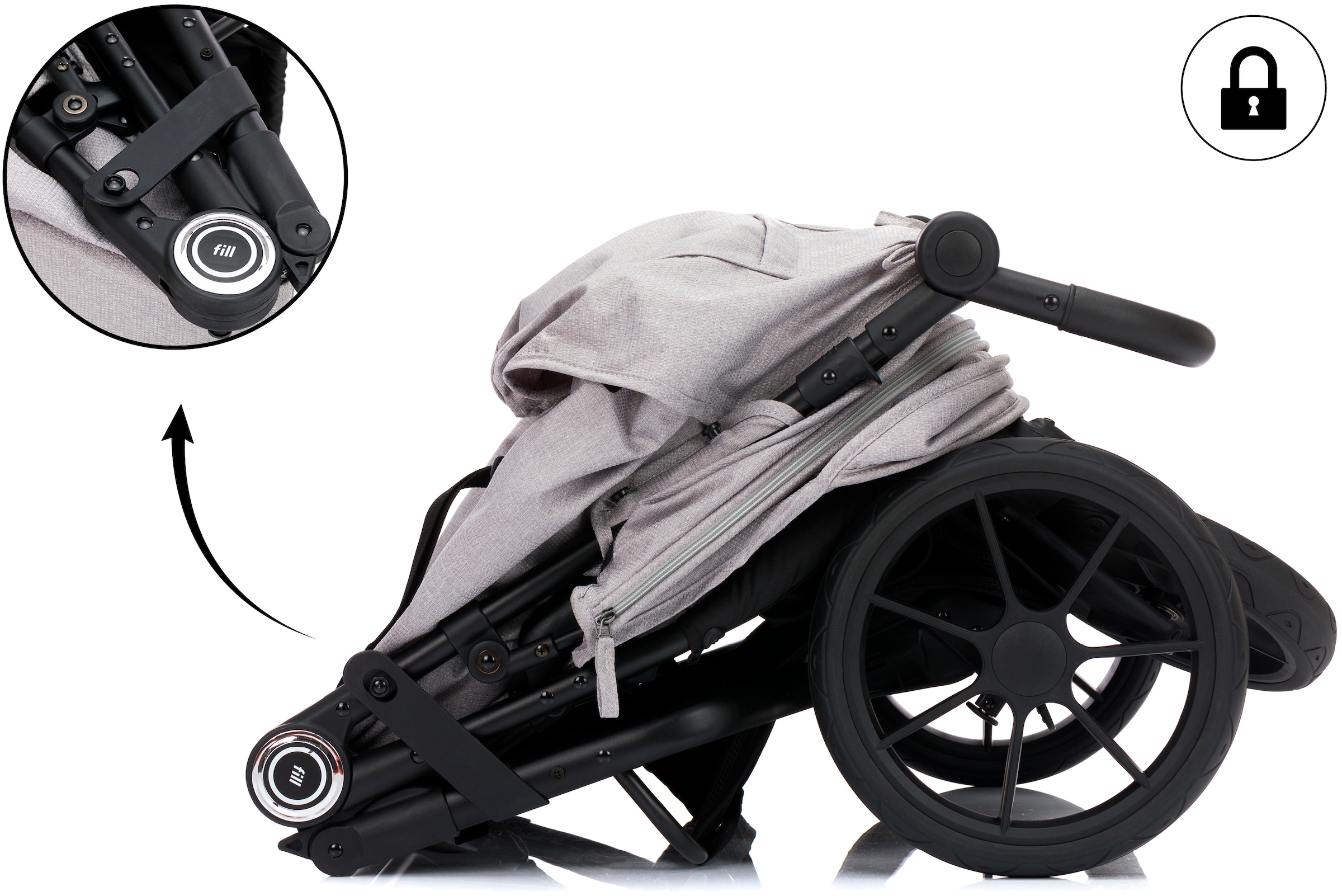 Fillikid Zwillingsbuggy »Duette, grau« 22 kg auch als Geschwisterwagen verwendbar; nur 75 cm breit