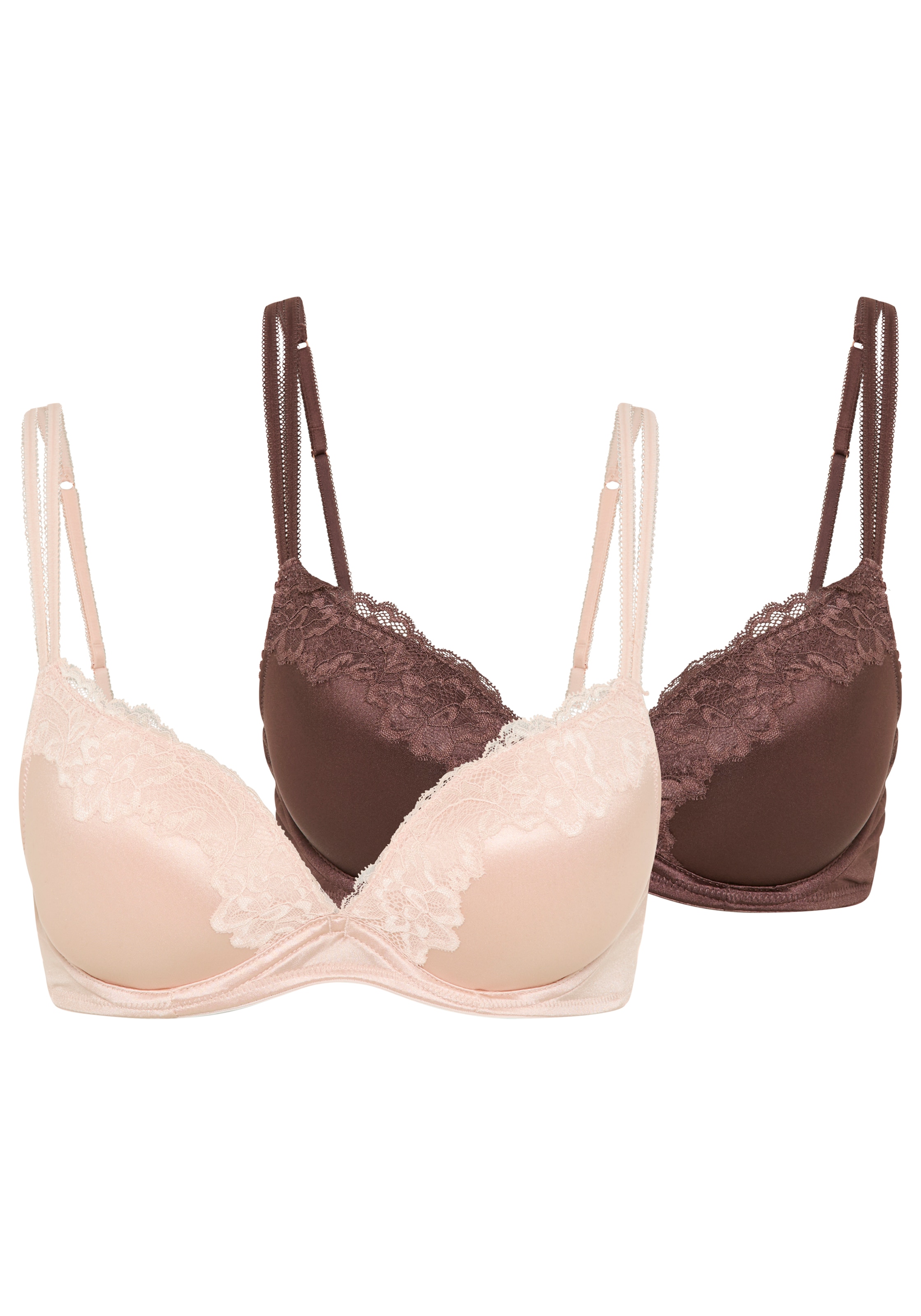 Dorina Push-up-BH »Origins Shiny Micro« 2er Pack,  vorgeformte Cups, Spitzendetails, Doppelträger vorn