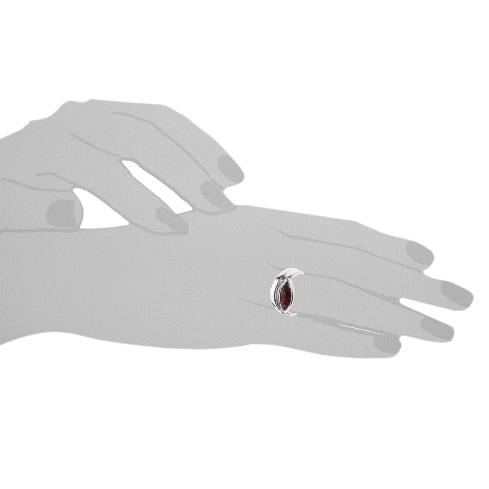 OSTSEE-SCHMUCK Fingerring »- Gudrune - Silber 925/000 - Bernstein«