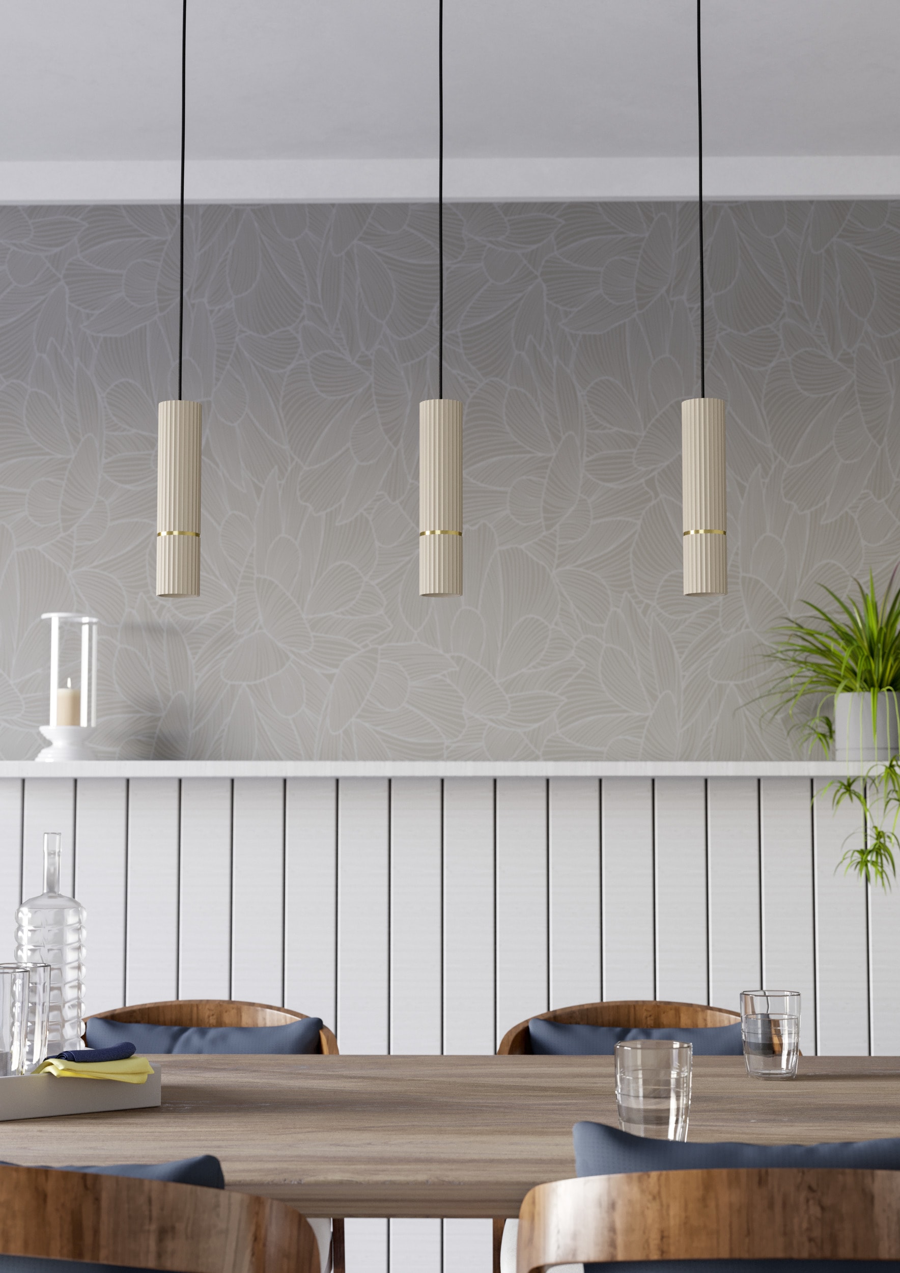 EGLO Hängeleuchte »CAMINIA Pendellampe - Stahl - GU10 - 3X4,7W - IP20« GU10 1 Stk. Hängelampe, Deckenlampe, Wohnzimmer, Esszimmer, L77 x B9 x H110 cm