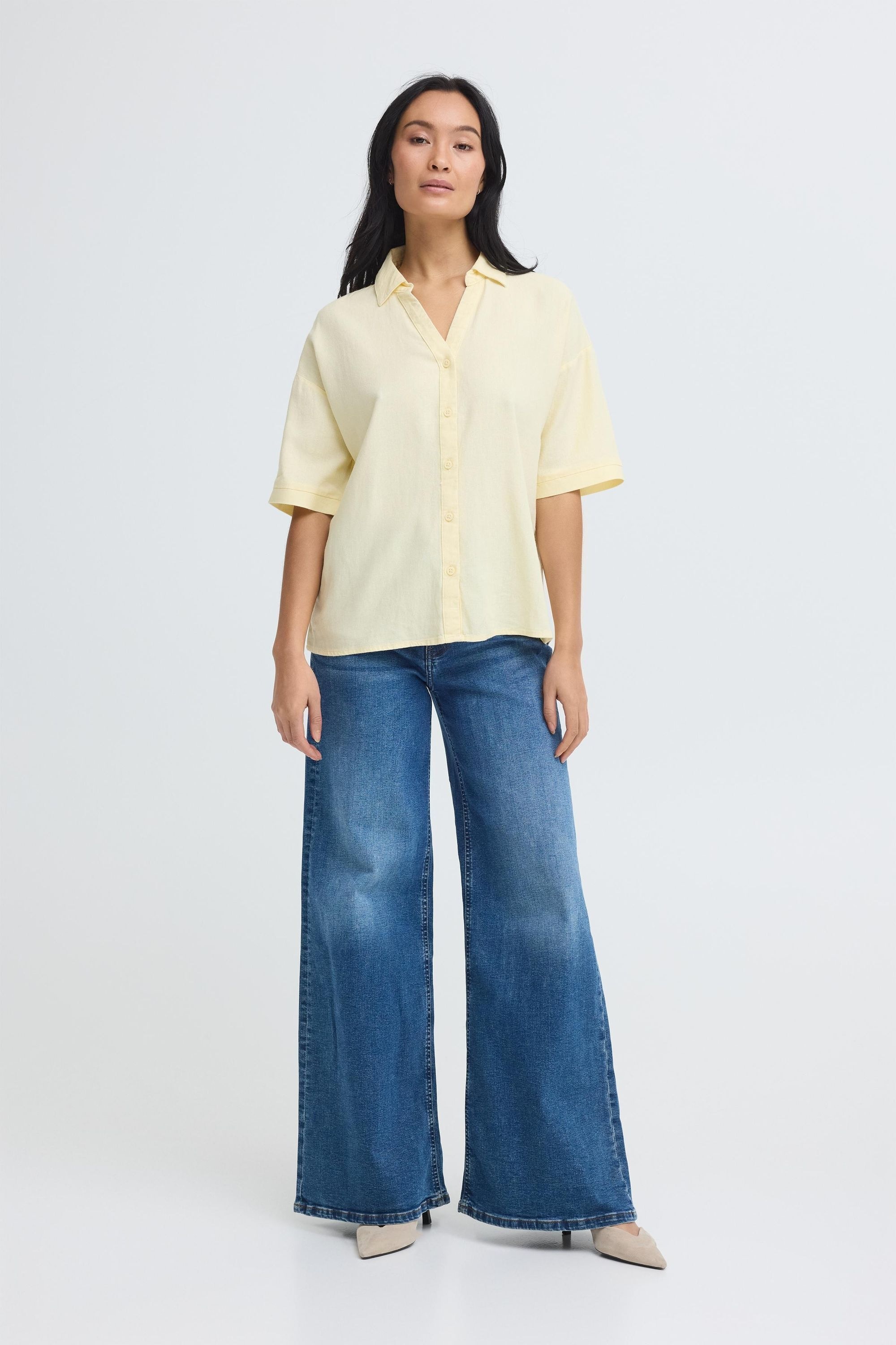 OXMO Hemdbluse »Hemdbluse OXNInna Linen Mix«