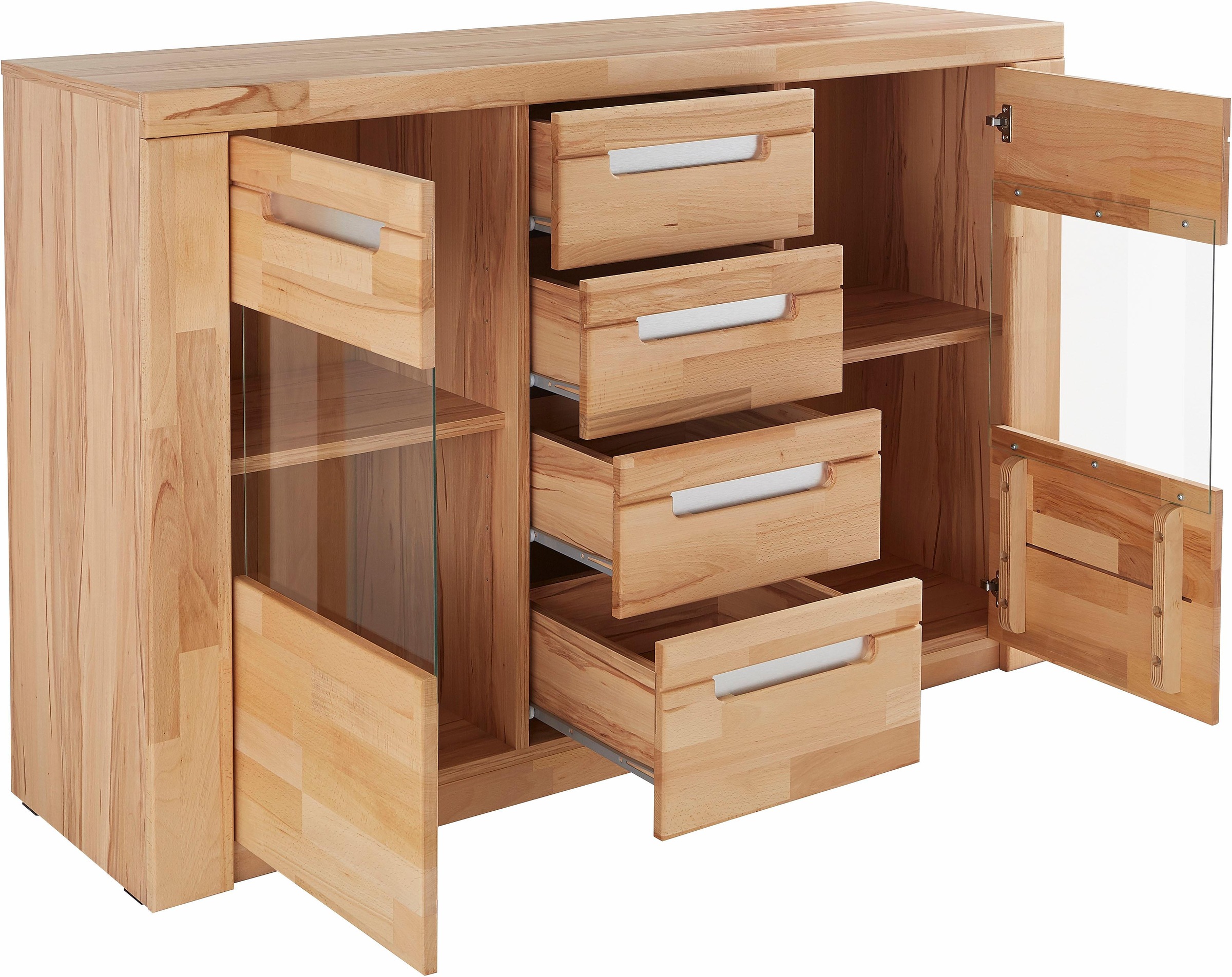 Home affaire Sideboard »Kolding« Breite 140 cm mit 2 Glastüren