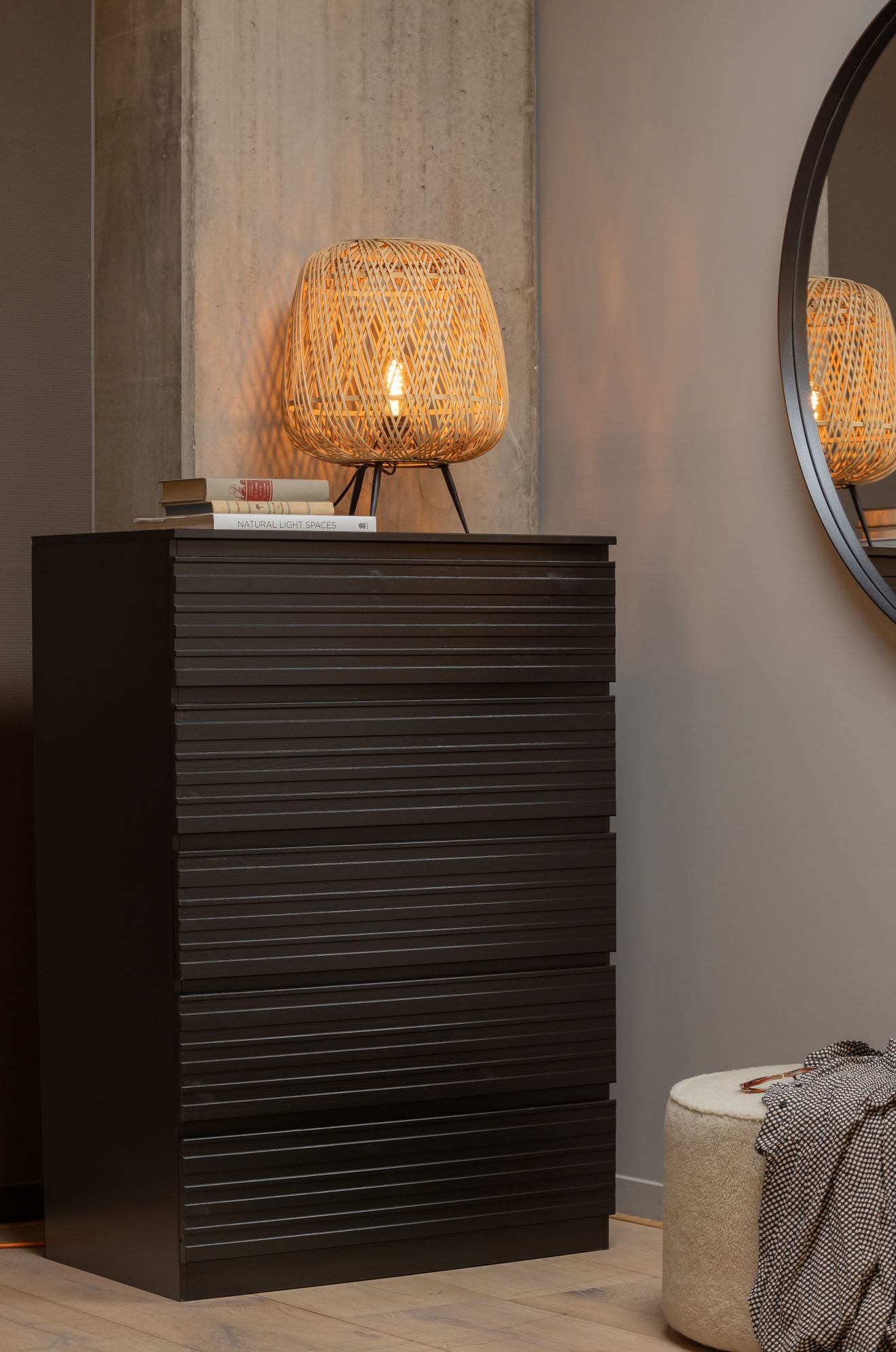 WOOOD Hocker »Sara« runde Form, vielseitig Einsetzbar, H 36 cm x Ø 60 cm