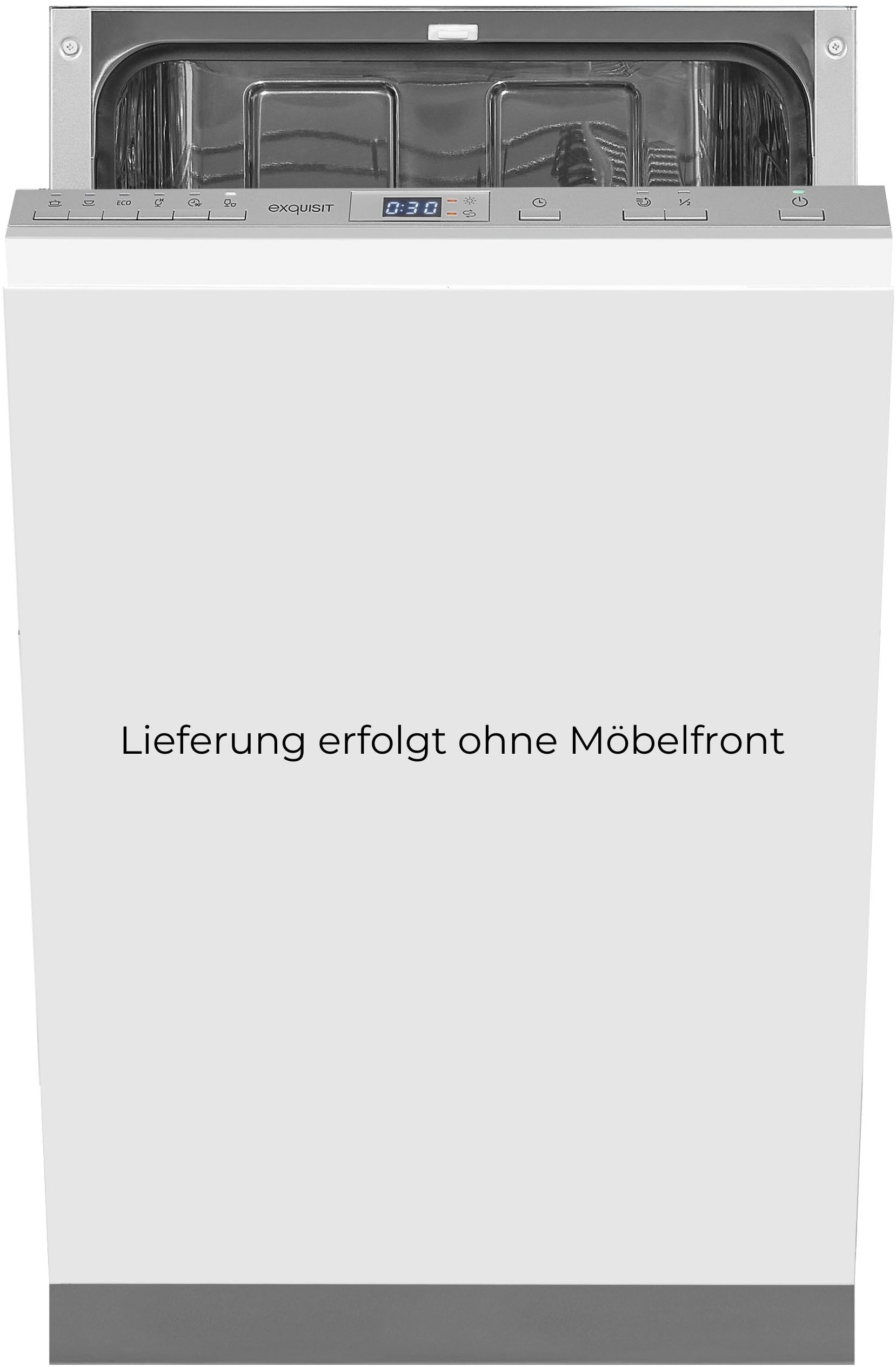 Exquisit vollintegrierbarer Geschirrspüler »EGSP2109-E-030E silber« 9 l 9 Maßgedecke in silberfarben