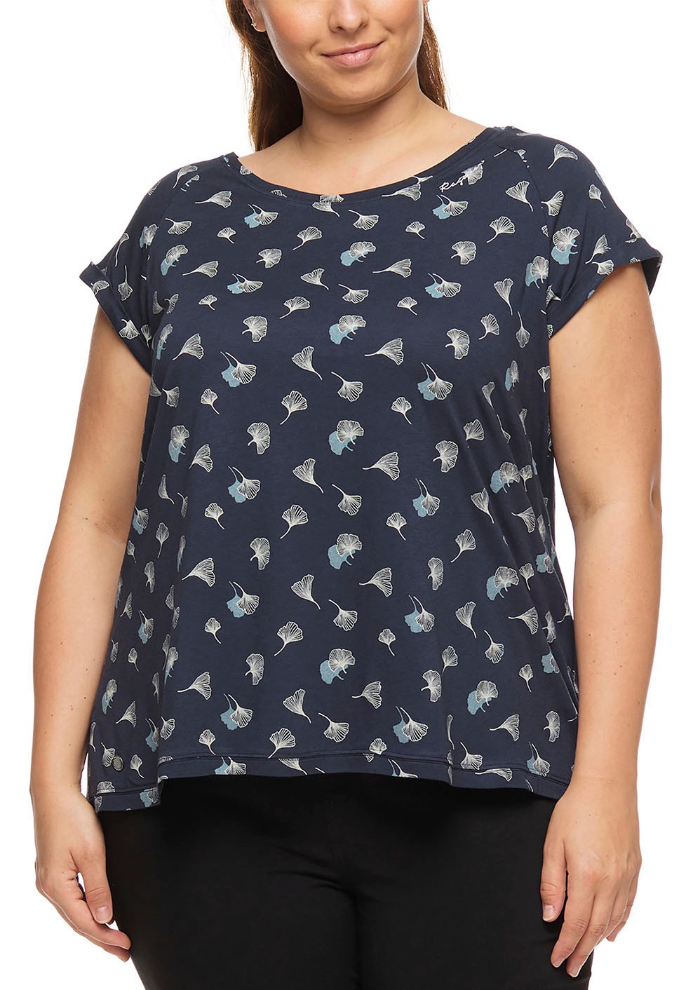Ragwear Plus T-Shirt »ZILDA ORGANIC PLUS«, im Ginkgo- Print-Design