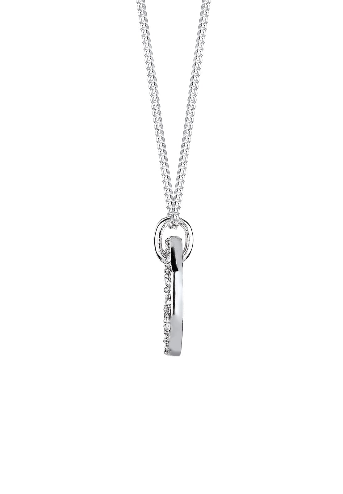 Elli Silberkette »Halskette Kreis Anhänger Kristalle 925 Silber«