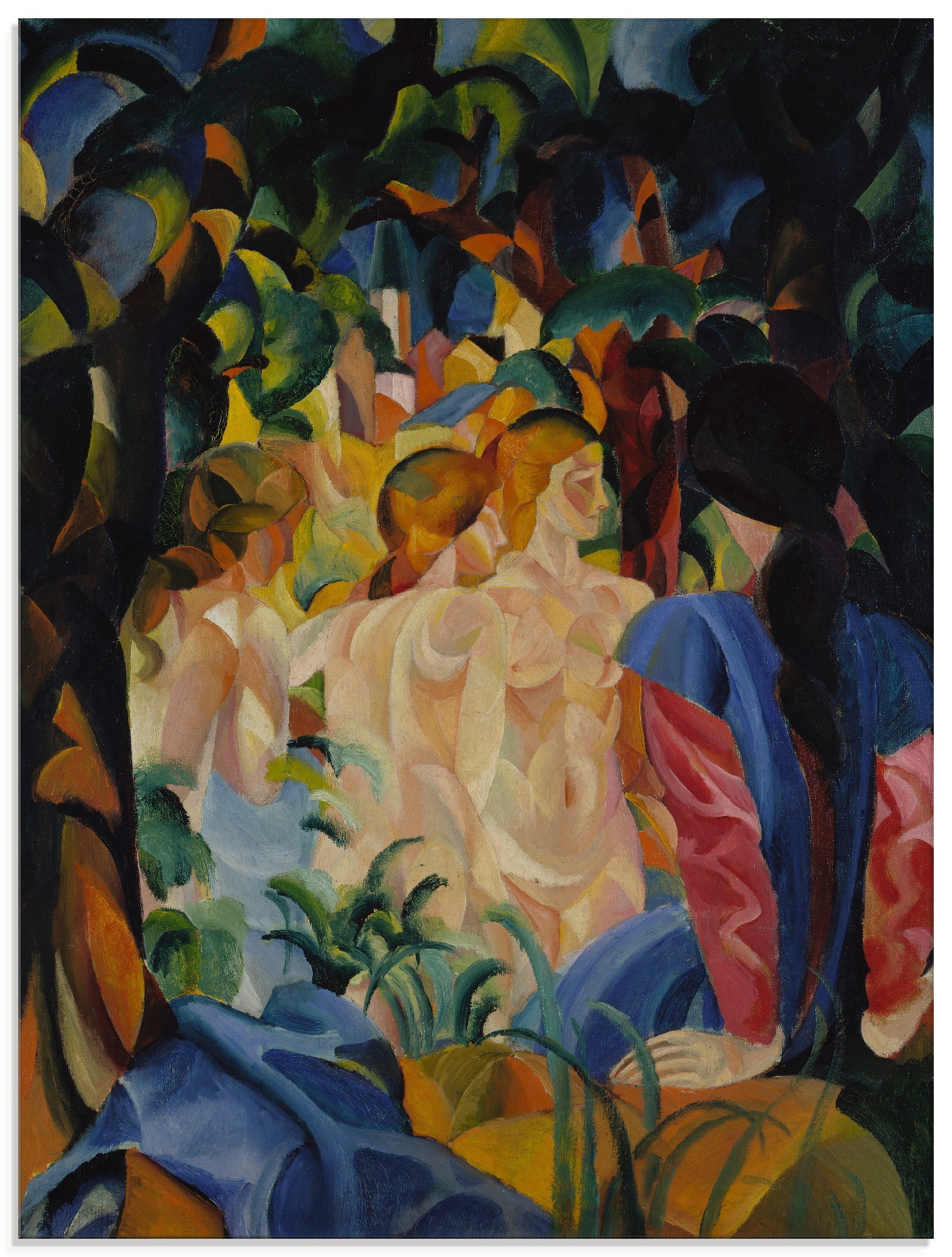 Artland Glasbild »Badende Mädchen. 1913.«, Frau, (1 St.)