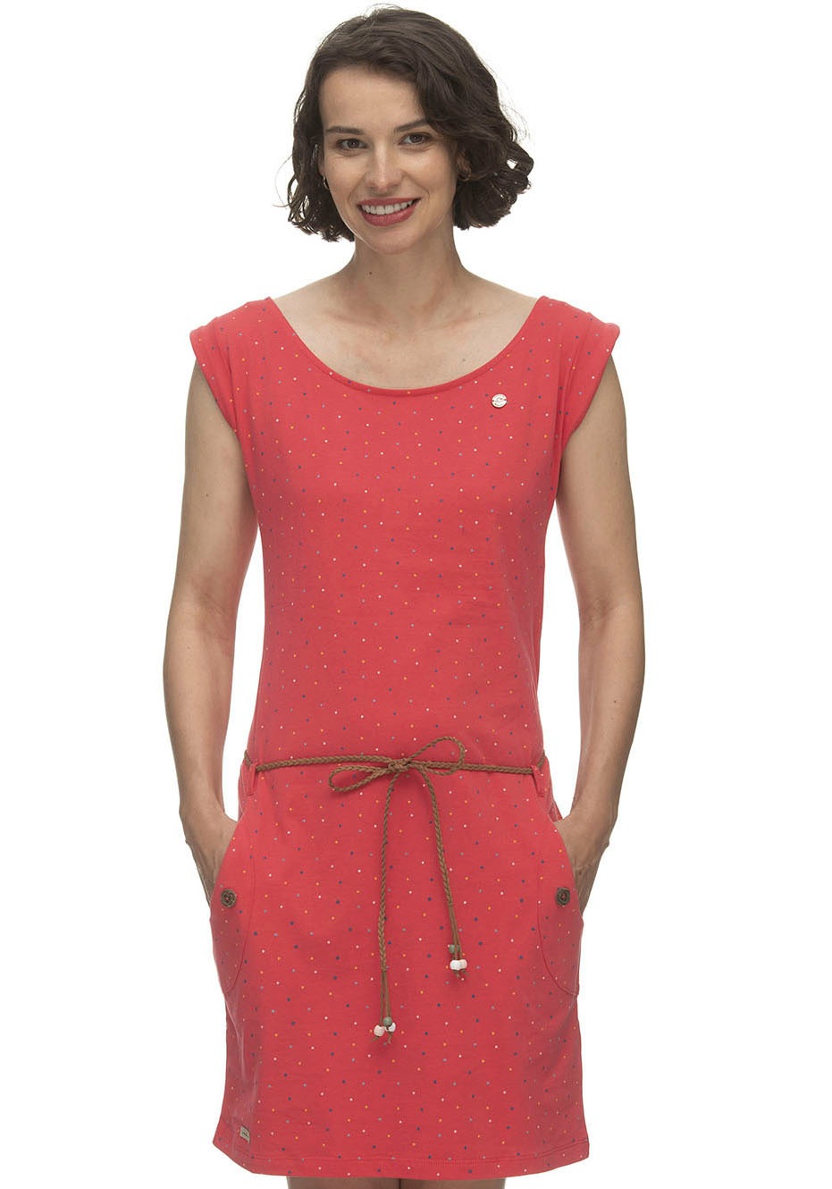 bei online mit tlg., (2 DOTS«, OTTO Ragwear Jerseykleid im kaufen »TAGG Multi-Color-Punkte-Muster Bindegürtel),