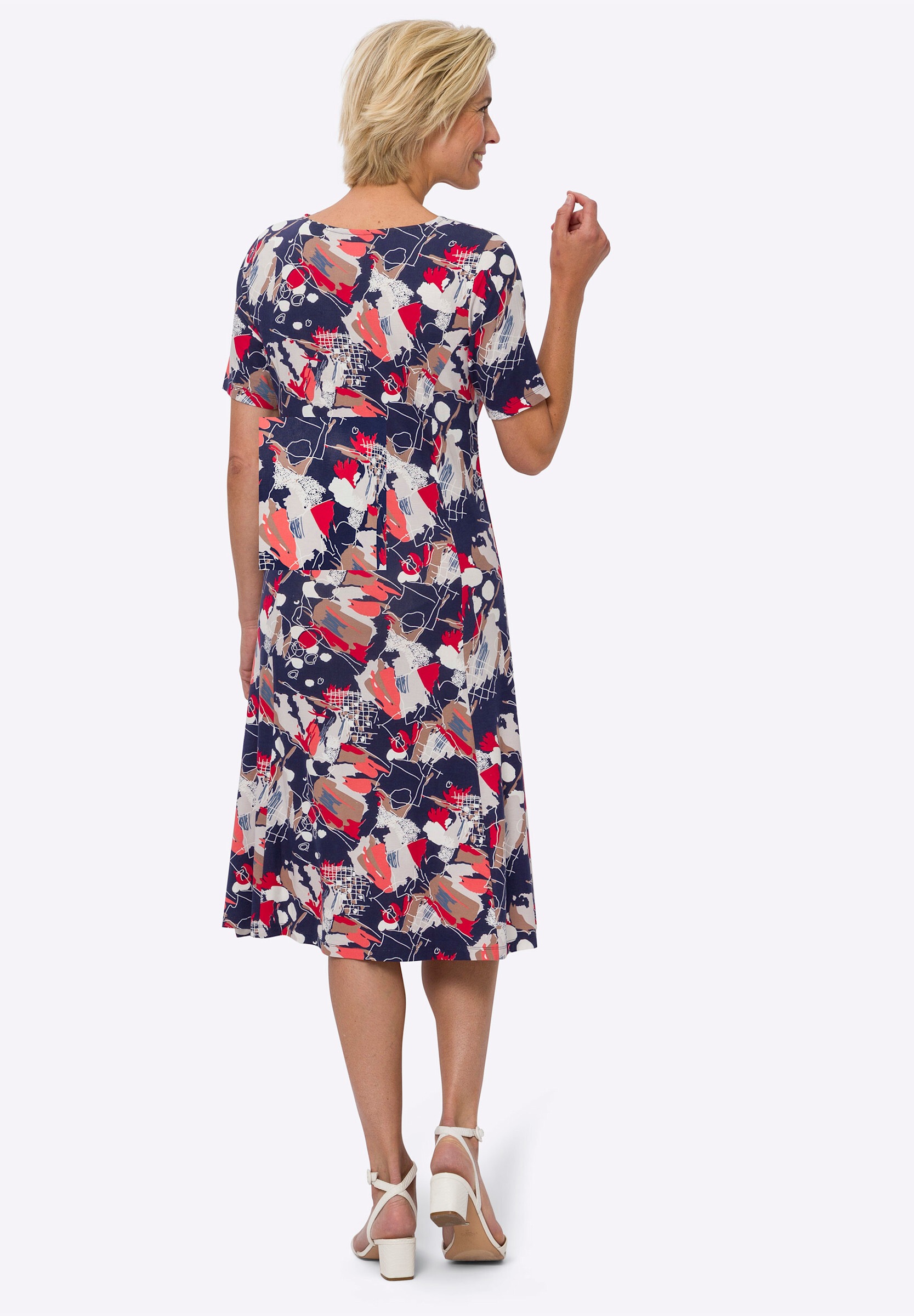 Sieh an! Jerseykleid »Jersey-Kleid Jerseykleid mit kurzen Ärmeln« Ohne Taschen