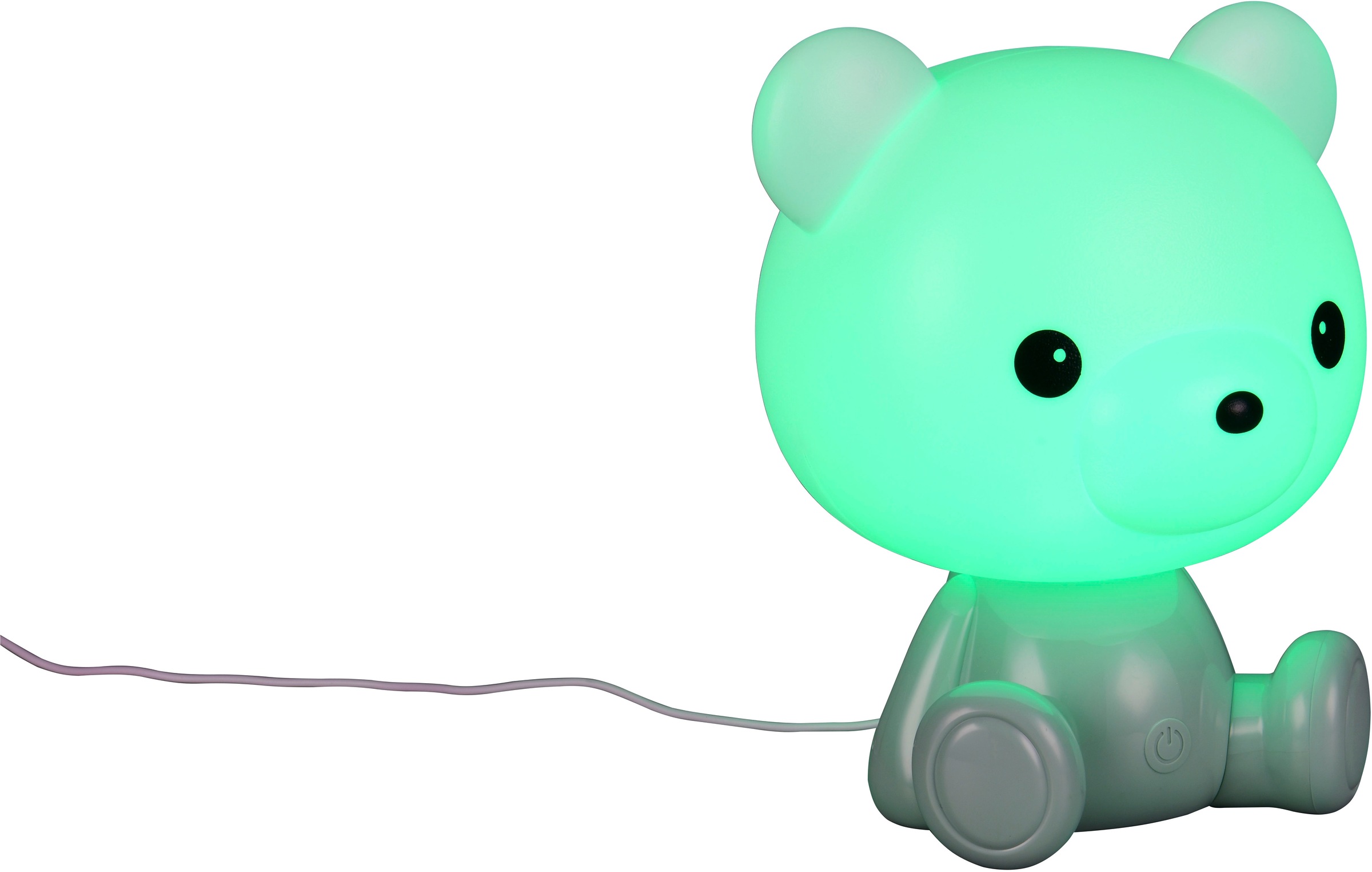 REALITY Leuchten LED Tischleuchte »CUTIE, Kinderzimmer Tischleuchte Nachttischleuchte Bären Optik, RGB« LED-Board 1 Stk. RGB | Warmweiß 0,3W 30 Lumen warmweiß 3000K, RGB Farbwechsel Modus, USB-Anschluss
