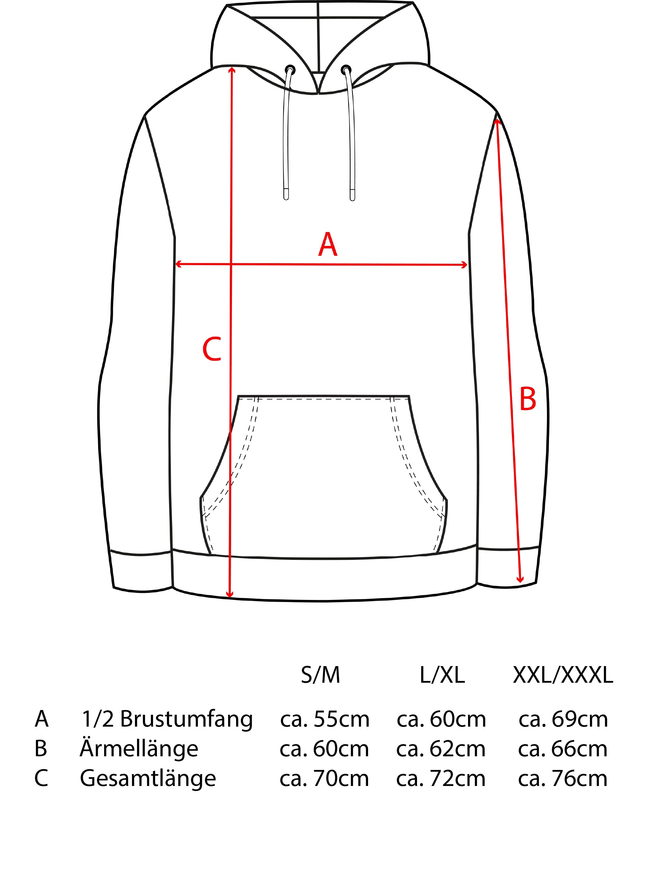 Zwillingsherz Hoodie »"Alissa"«, Langarm, Kapuze, Neon-Details, Kordelzug, Frontprint, Kängurutasche
