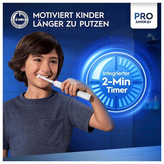 Oral-B Elektrische Zahnbürste »Pro Junior«, 2 St. Aufsteckbürsten,  Drucksensor jetzt kaufen bei OTTO