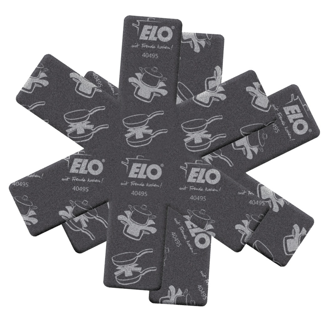 Elo - Meine Küche Pfannen-Set »Prima Cucina 6 teilig« Aluminium Set, 1x Bratpfanne Ø 20/24/28 cm, 1x Grillzange, 2x Stapelschutz, 6 Stk. tlg. Induktion