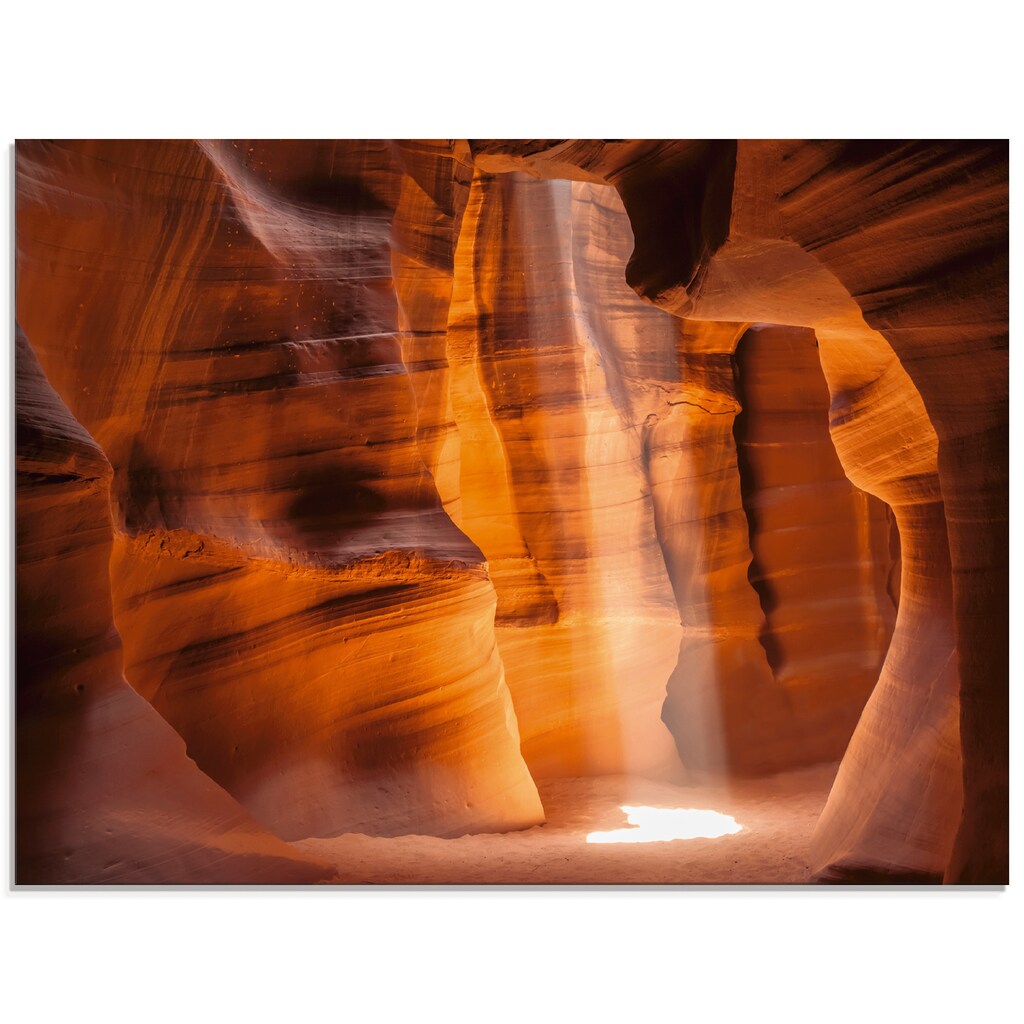 Artland Glasbild »Antelope Canyon Lichtsäule II«, Amerika, (1 St.), in verschiedenen Größen
