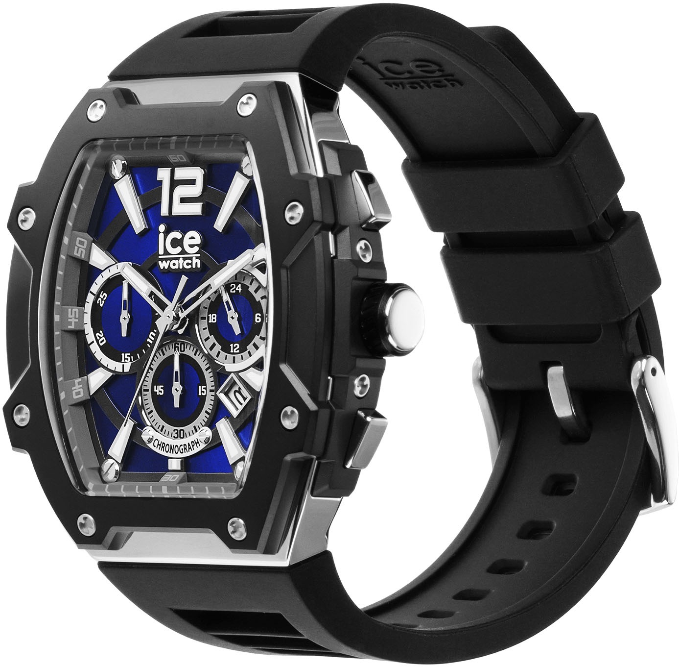 ice-watch Chronograph »ICE boliday - Steel - Large - CH« Armbanduhr, Quarzuhr, Herrenuhr, Silikonarmband, Stoppfunktion