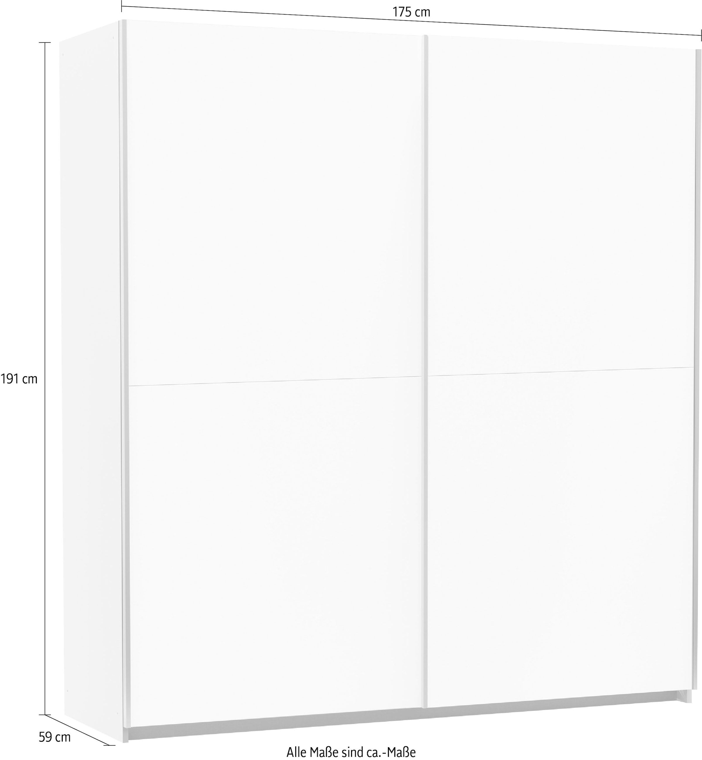 rauch Schwebetürenschrank »Kleiderschrank Schrank Garderobe SATURN mit 3 Ausstattungsvarianten« 3 verschiedene Ausstattungsvarianten Griffe aus Metall MADE IN GERMANY