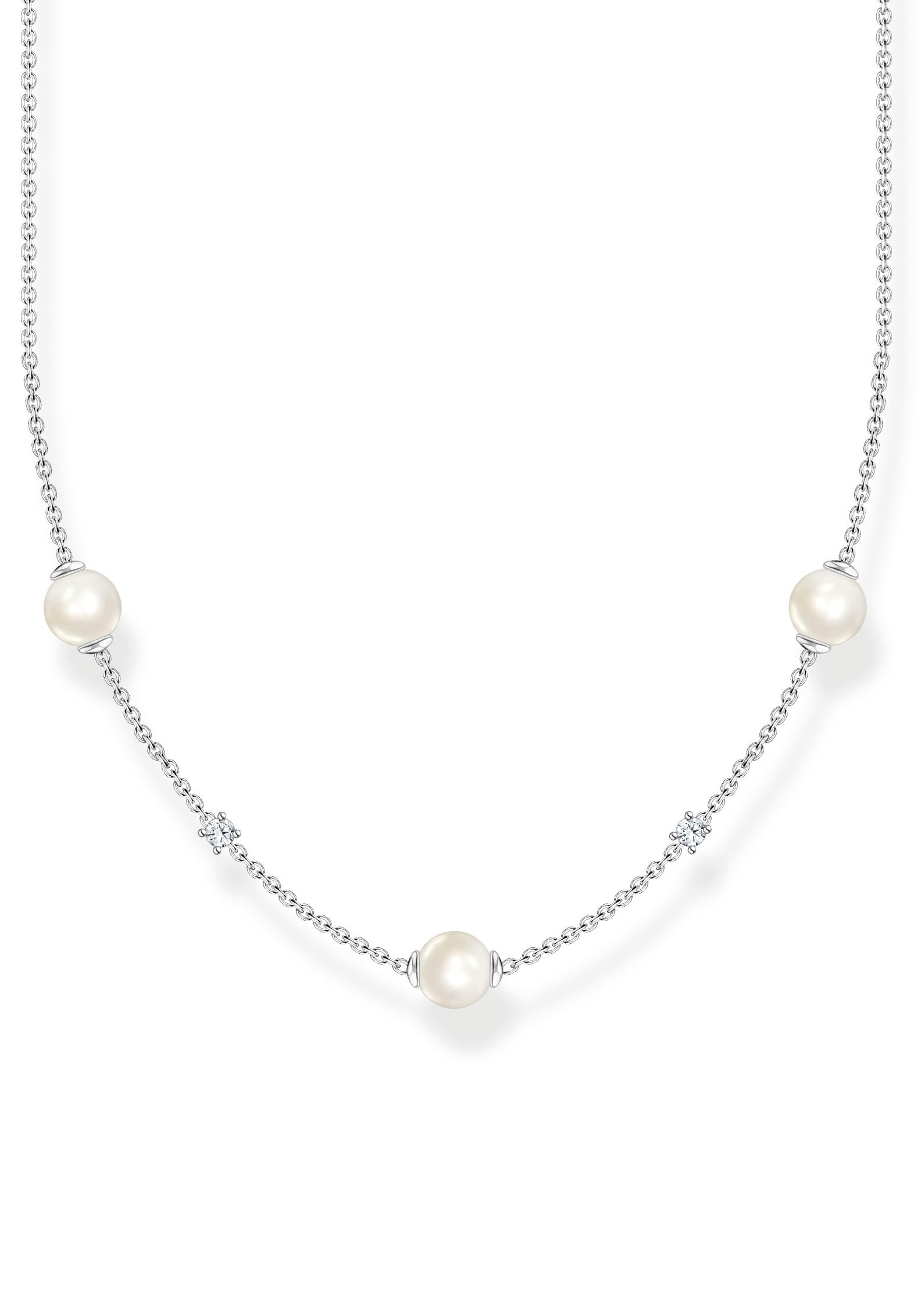 Perlenkette »Perlen mit Steinen, KE2120-167-14-L45V«, mit Zirkonia (synth.) - mit...