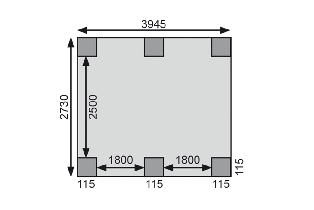 Karibu Einzelcarport »Classic Grundpaket Stahl , kesseldruckimprägniert« Massivholz 540 cm KDI aus Masivholz