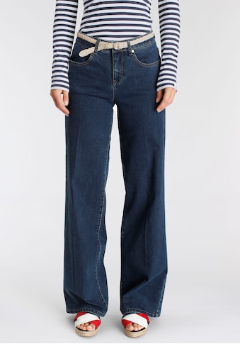 Weite Jeans, (Set, 2 tlg., mit Gürtel)