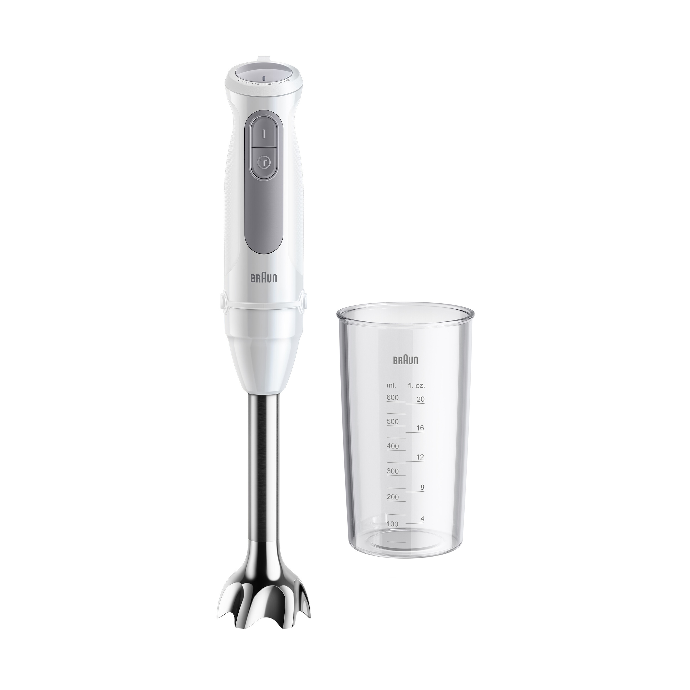 Braun Stabmixer »MultiQuick 5 MQ 50001 M - 1000 W, 21 Geschwindigkeiten, Spritzschutz«, 1000 W, Extra Mahlklinge, Pürierstab, Mixer, Zubehör spülmaschinenfest