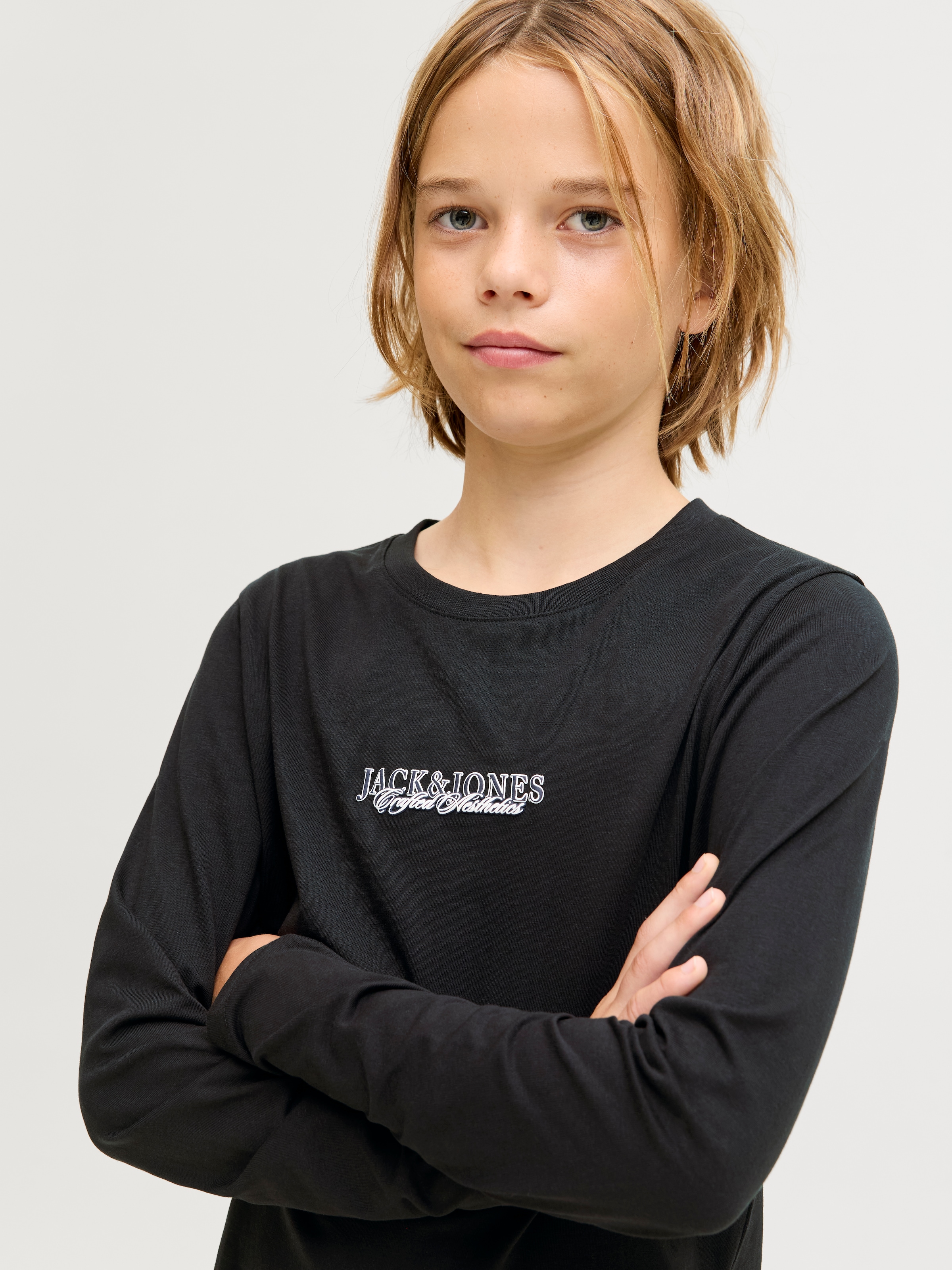Jack & Jones Junior Langarmshirt »JORBLEECKER MINIMAL TEE LS CREW NE JNR«