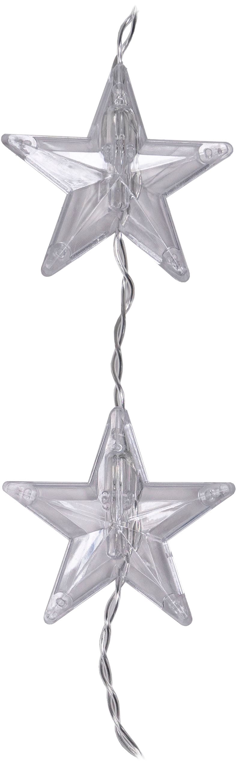 OTTO home LED-Lichtervorhang »40 Sterne, Länge 1m, Höhe 80cm, Timer, Indoor Outdoor, silberfarben« 40 Stk.-flammig Fensterdekoration, warmweiße LEDs, 3m Zuleitung