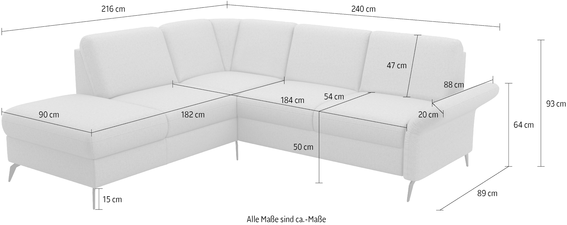 Home affaire Ecksofa »Rochelle«, wahlweise mit Bettfunktion, Bettkasten und Armteilverstellung