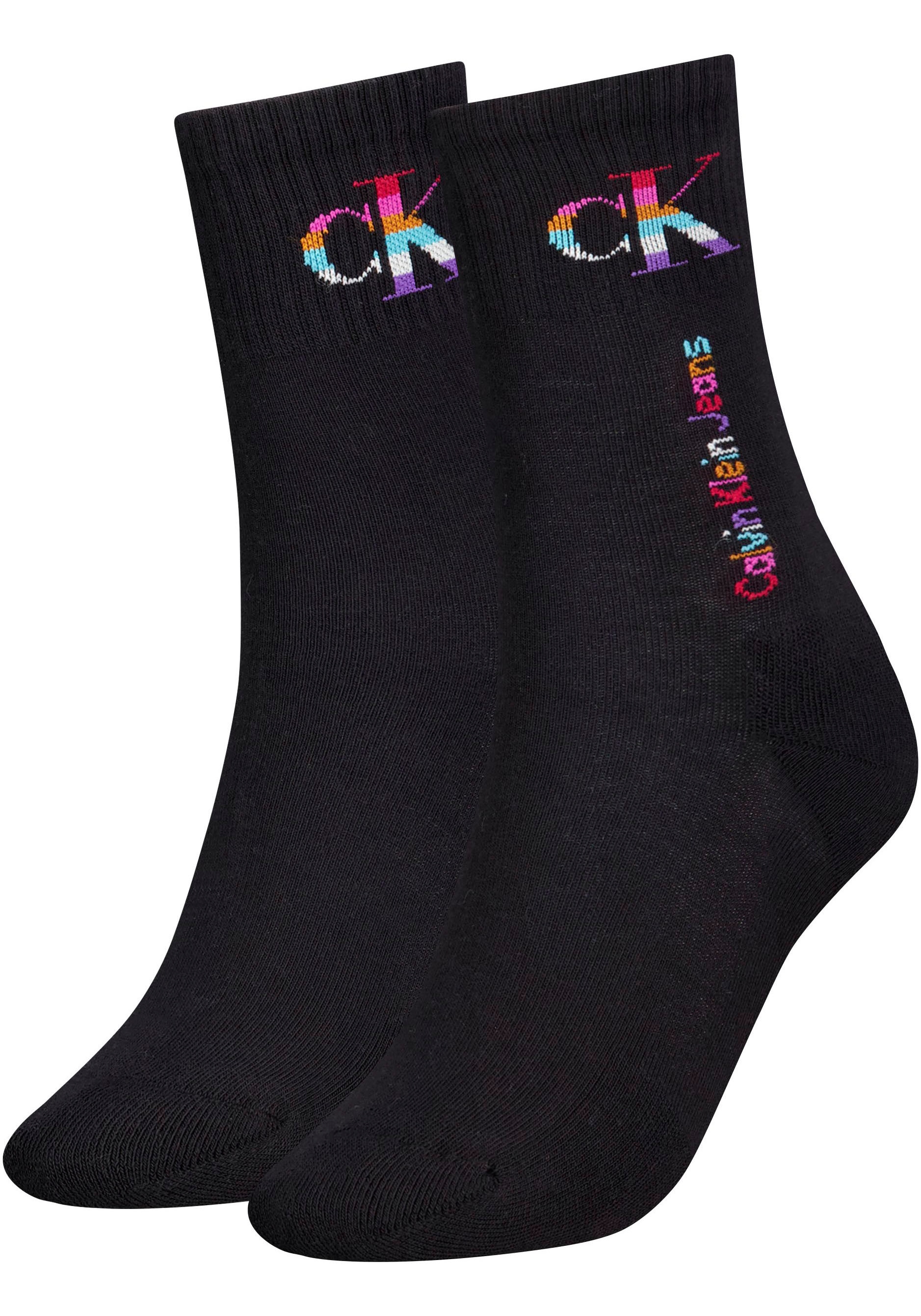 Calvin Klein Socken »CKJ WOMEN SOCKS PRIDE«, (Packung, 2 Paar),  Regenbogen-Logo im OTTO Online Shop