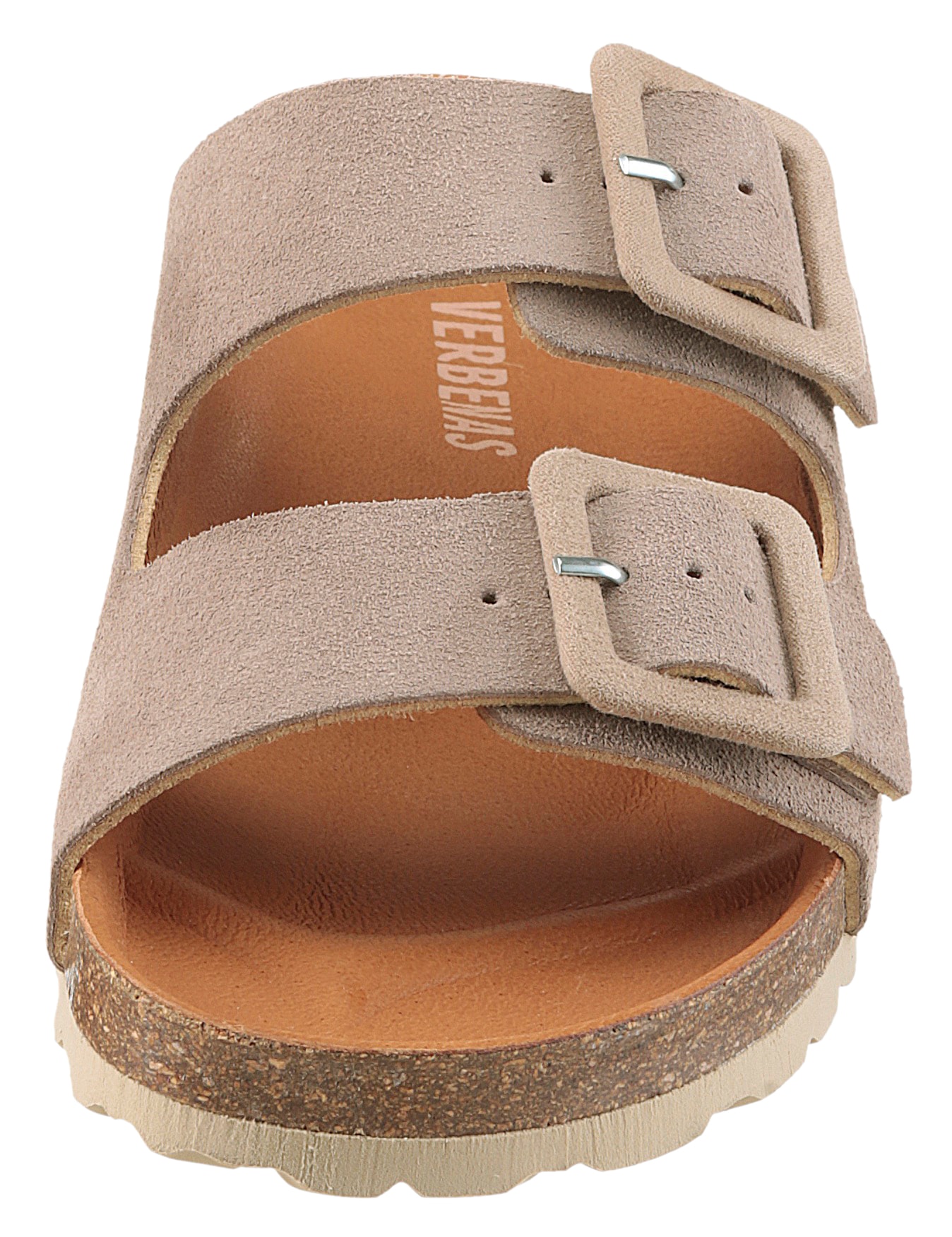 VERBENAS Pantolette »Randell Velour«, Sommerschuh, Schlappen, Hausschuh, Urlaubschuh mit Softfußbett