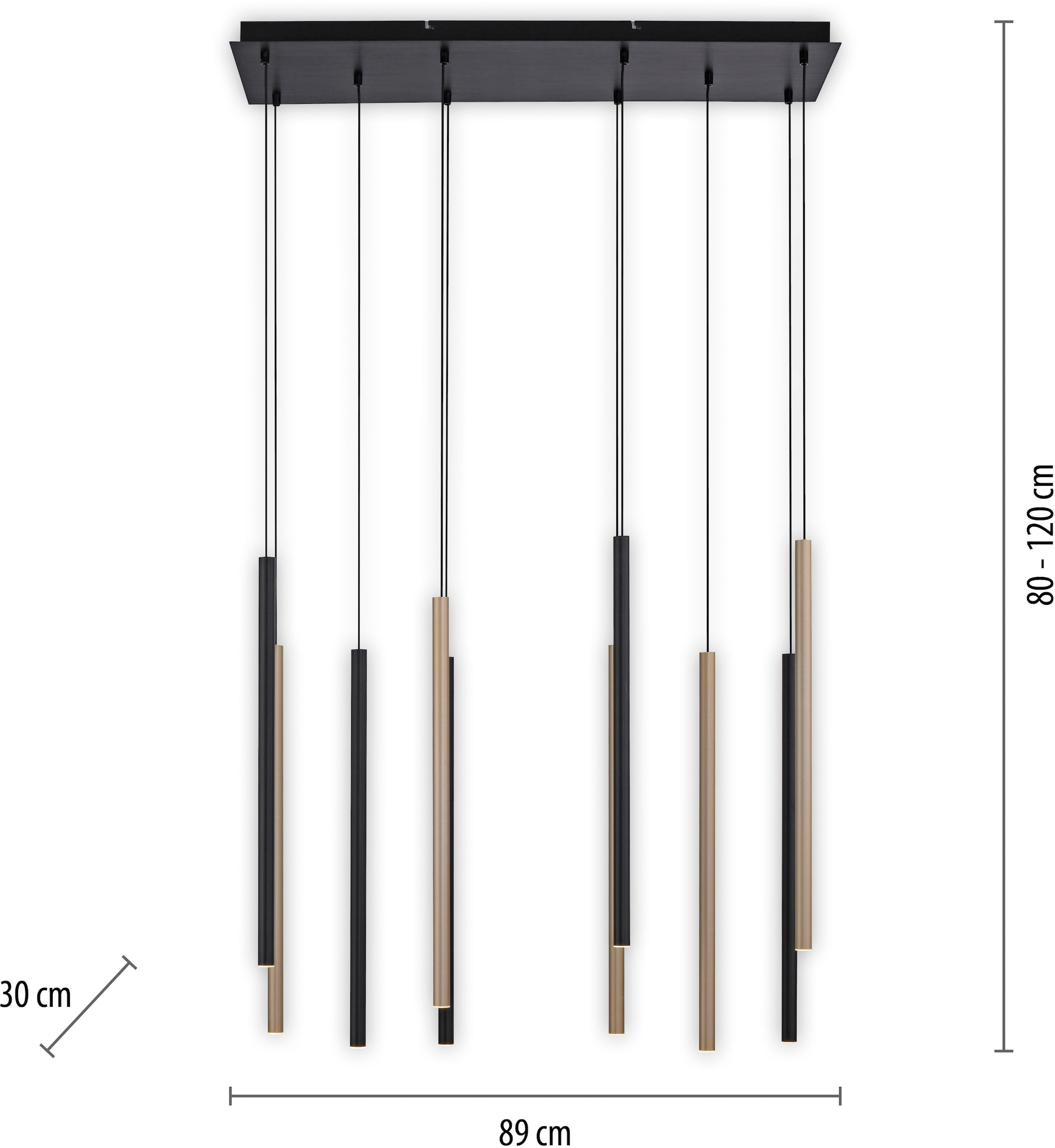 Paul Neuhaus Pendelleuchte »FLUTE«, 10 flammig, Leuchtmittel LED-Board | LED fest integriert