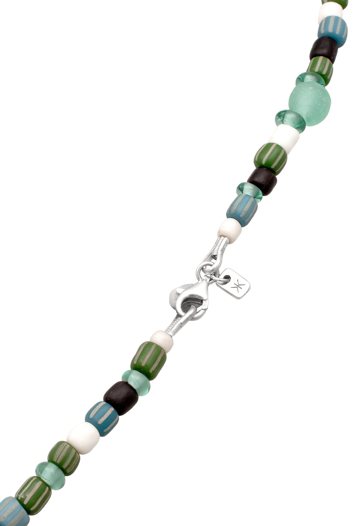 Kuzzoi Silberkette »Halskette Glas Beads Muschelkernperlen Weiß 925 Sterling Silber«