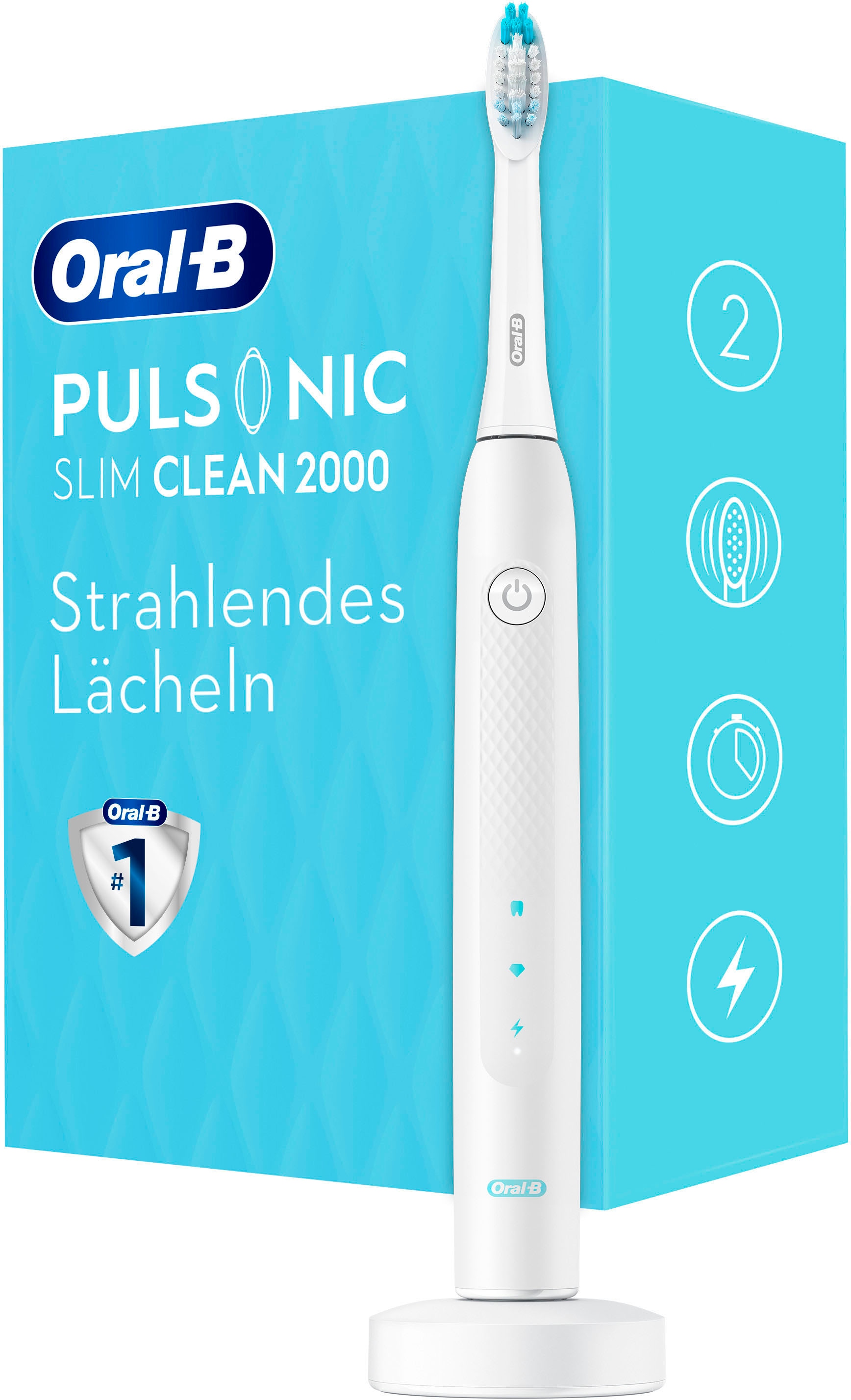 Oral-B Schallzahnbürste »Pulsonic Slim Clean 2000«, 1 St. Aufsteckbürsten