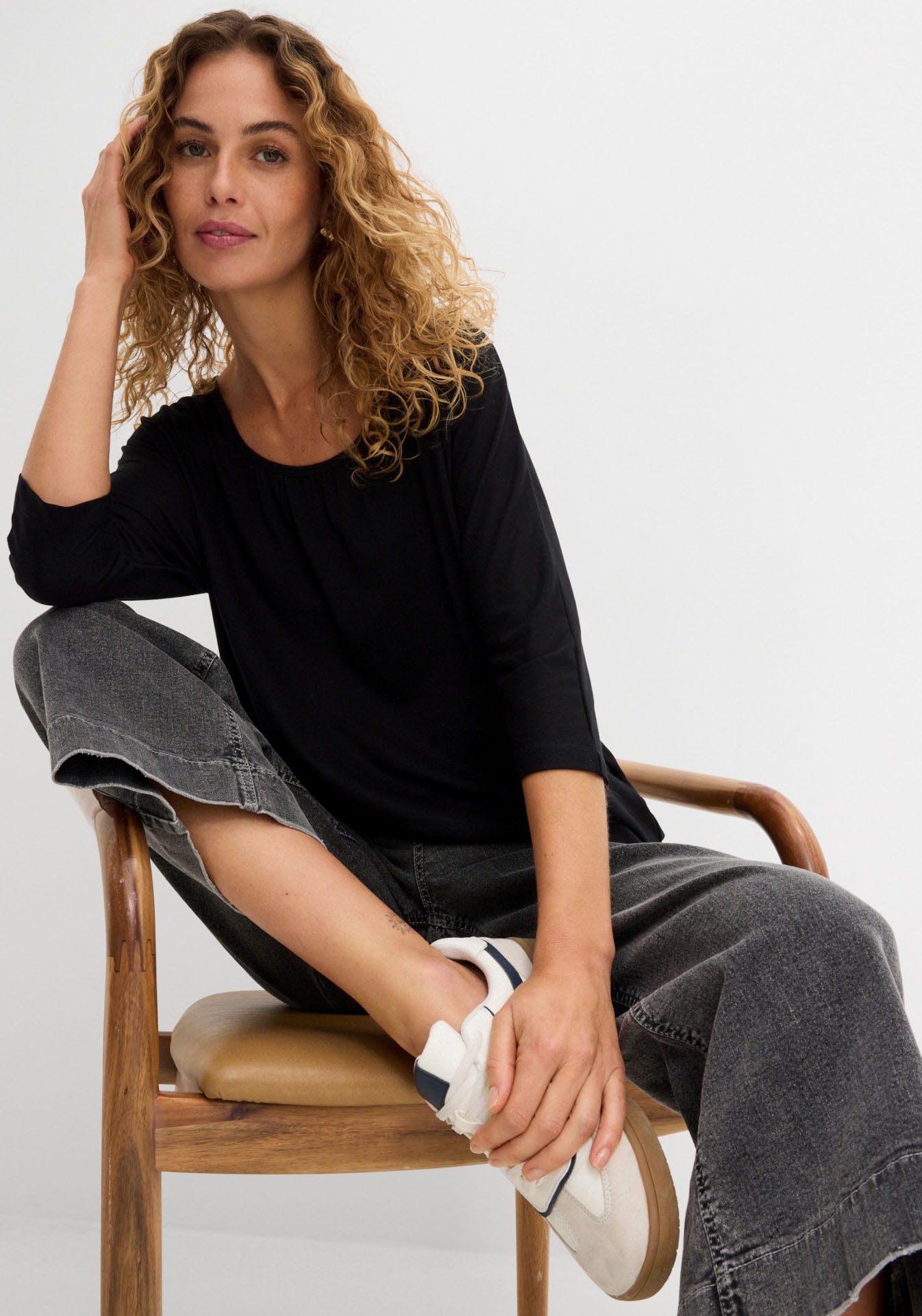 bonprix Oversize-Shirt »Oversize-Shirt aus Viskose-Mix« lässig geschnittene Passform, mit Fledermausärmeln, aus Viskose-Mix