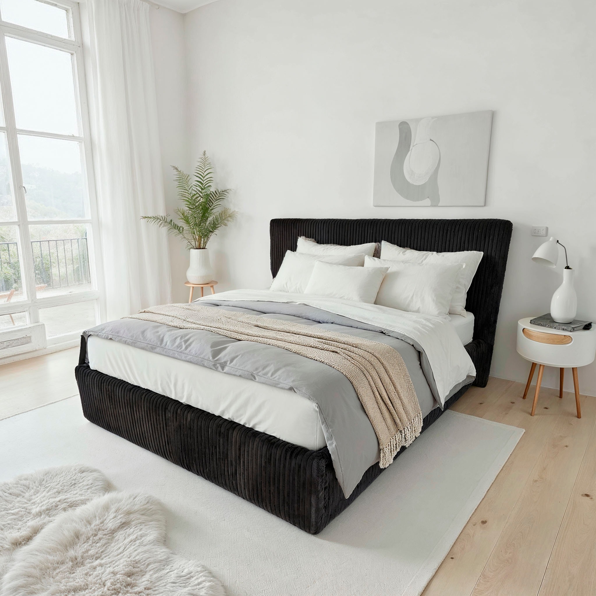 OTTO home Polsterbett »AVVRA in der Größe 180x200 cm, mit Breitcord bezogen« wahlweise mit Lattenrost und King-Matratze (28cm)