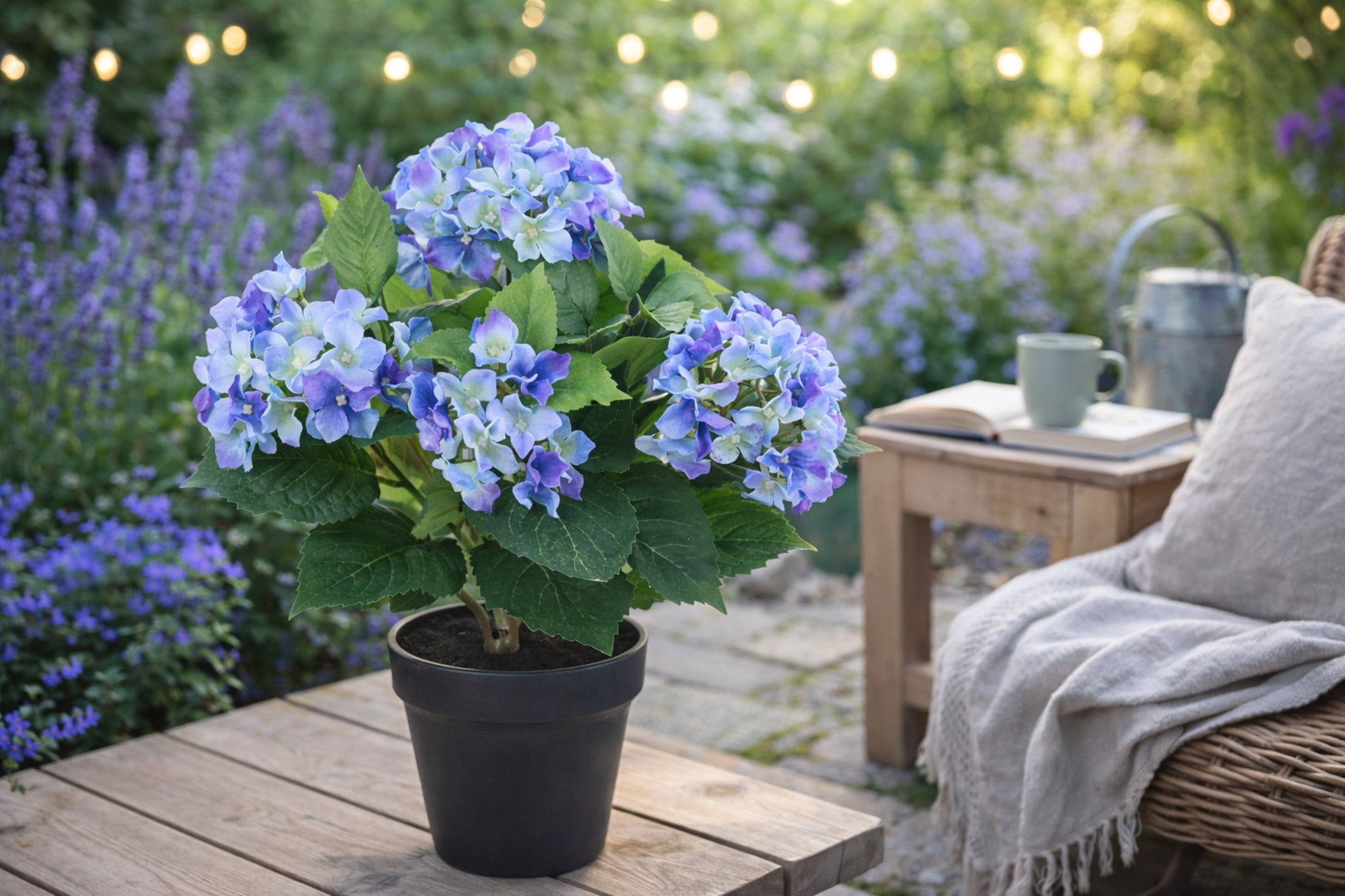 OTTO home Kunstblume »Künstliche Hortensie im Topf« 40cm Realistische Kunstpflanze Blumen Deko Blumen Pflanzen