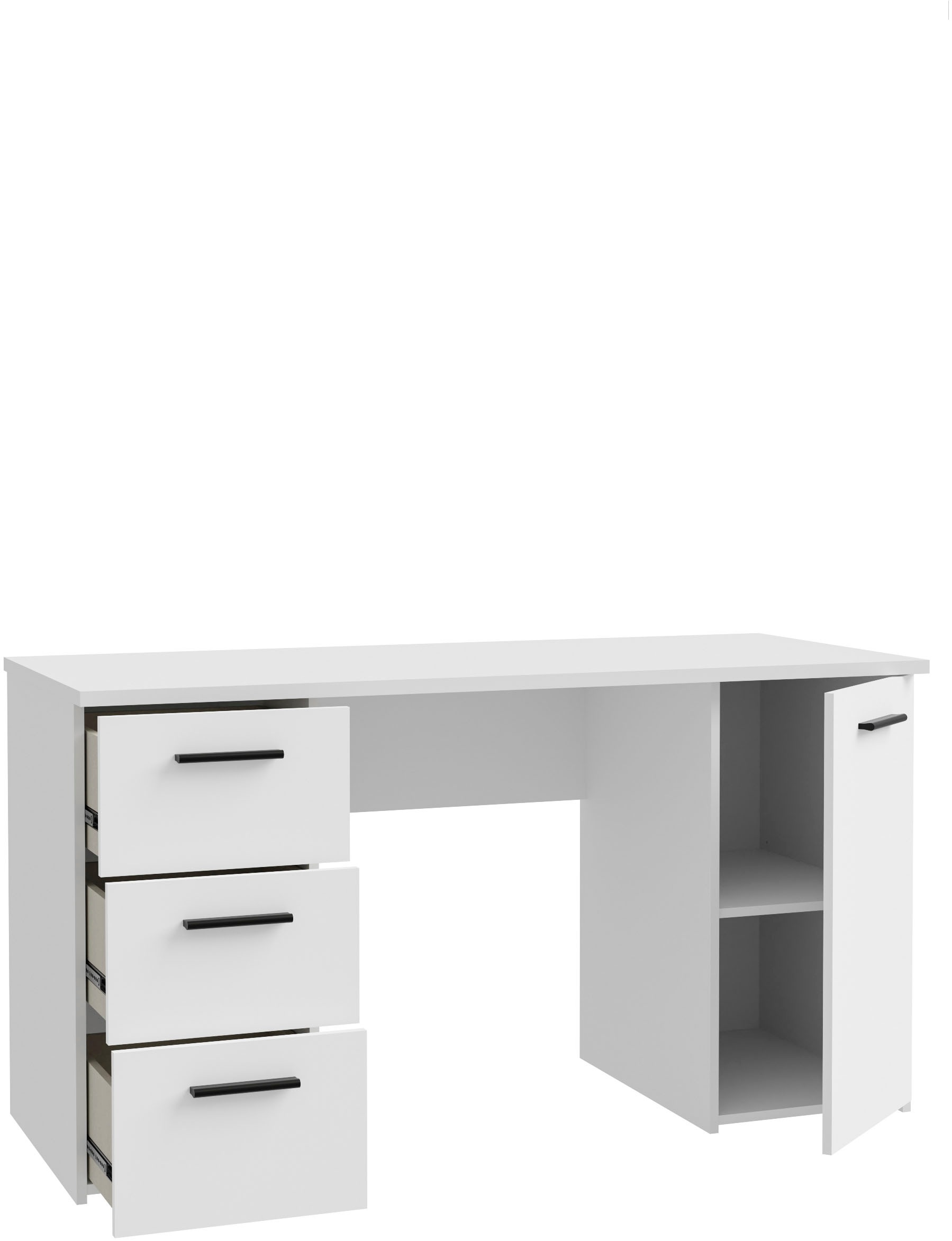 FORTE Schreibtisch »Neuss«, mit 3 Schubladen & 1 Tür, funktional, Breite 138 cm