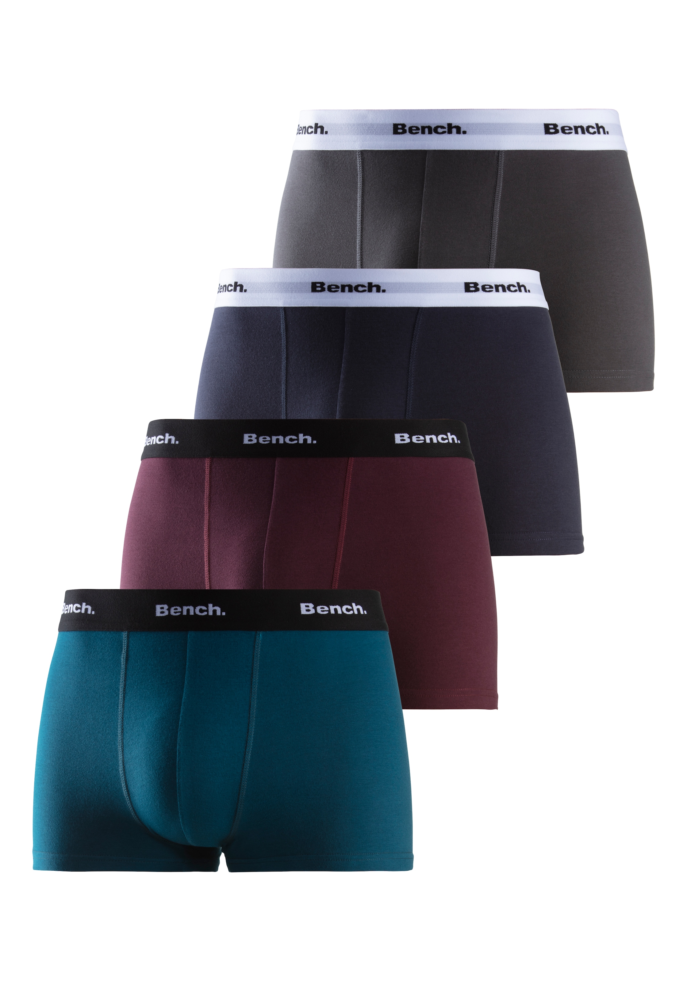 Bench. Boxer »Boxershorts für Herren«, (Packung, 4 St.), mit kontrastfarbigem Bund