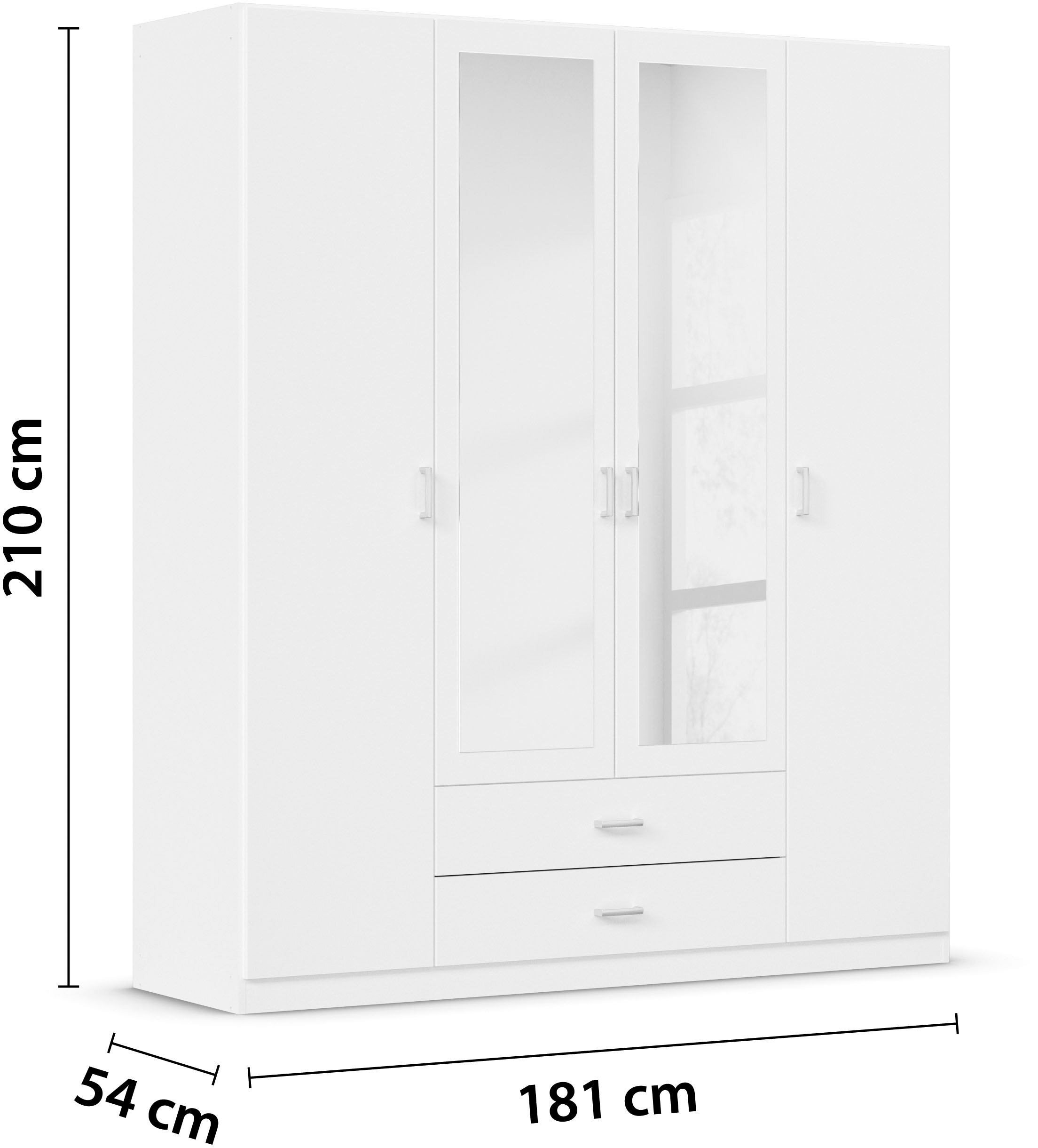 rauch Kleiderschrank »Schrank Garderobe Wäscheschrank GAMMA in 3 Breiten« viel Stauraum mit 6 Schubladen, mit Spiegel TOPSELLER MADE IN GERMANY