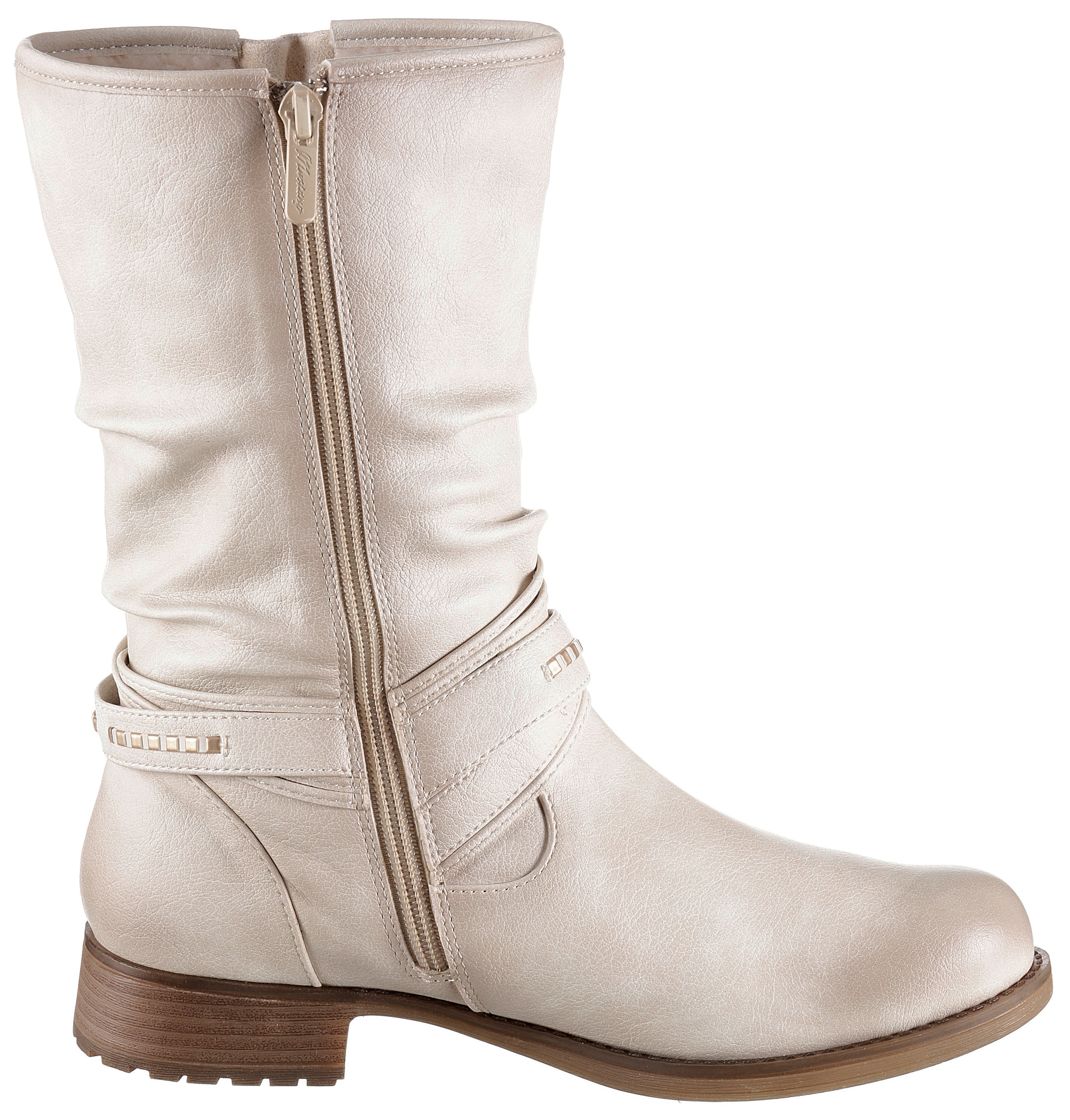 Mustang Shoes Winterstiefel, Stiefelette, Winterboots mit Zierschnallen am slouchy Schaft
