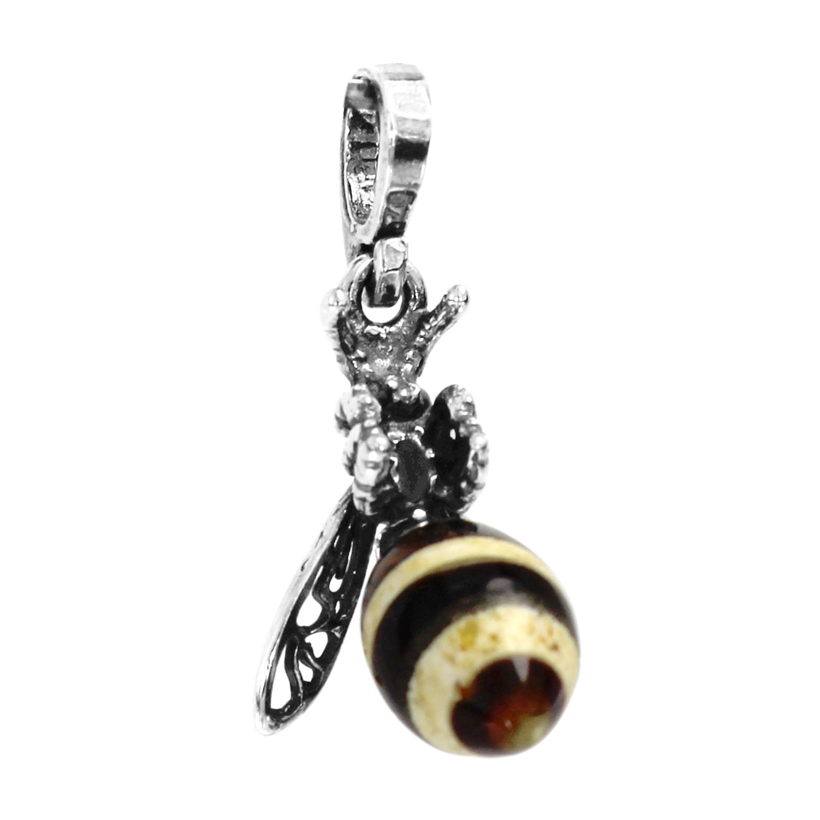 OSTSEE-SCHMUCK Kettenanhänger »- Wespe 18 mm - Silber 925/000 - Bernstein«