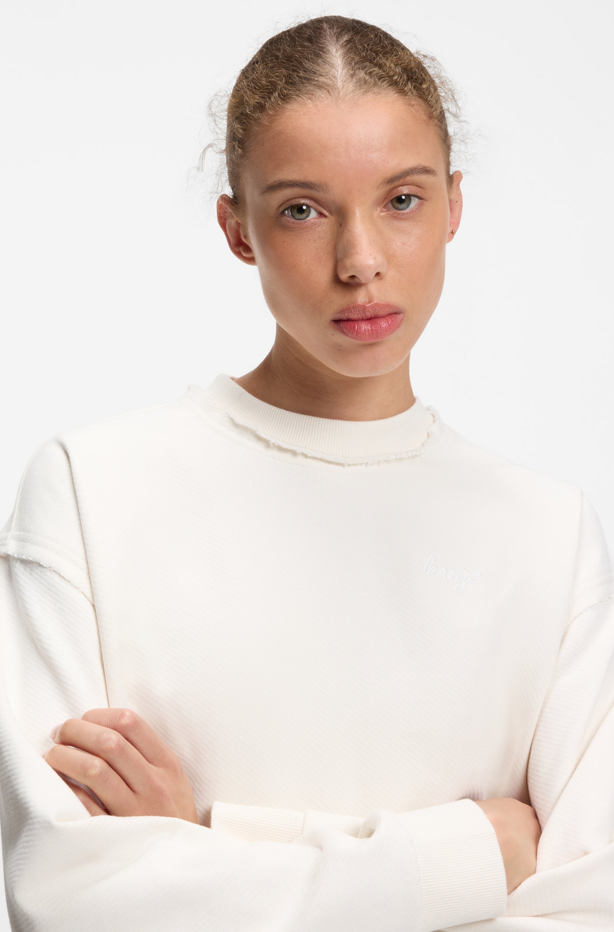 HUGO Sweatshirt »Dismoolie«, mit Logostickerei, Relaxed Fit
