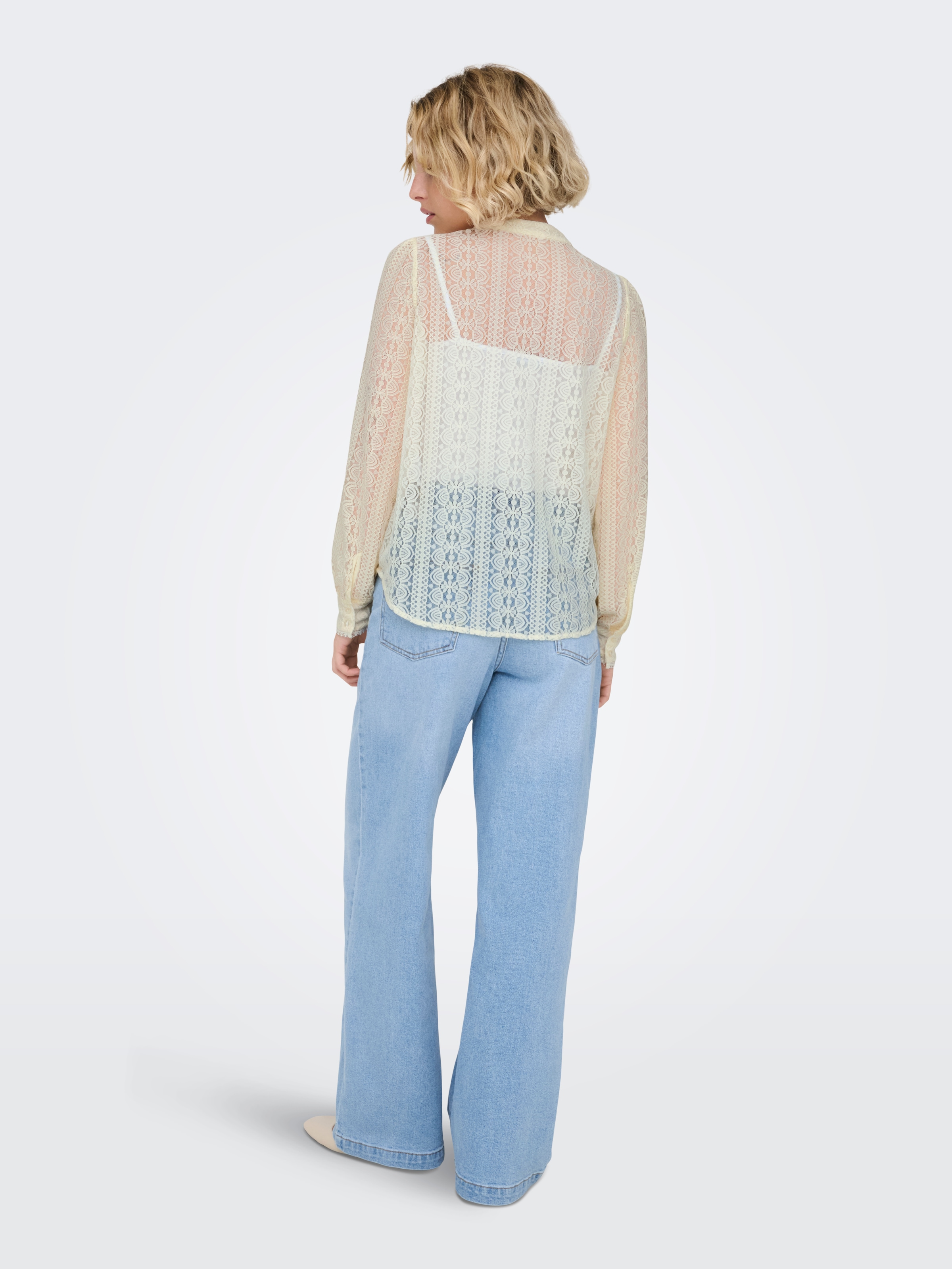 ONLY Spitzenbluse »ONLREBA LACE L/S SHIRT WVN NOOS«