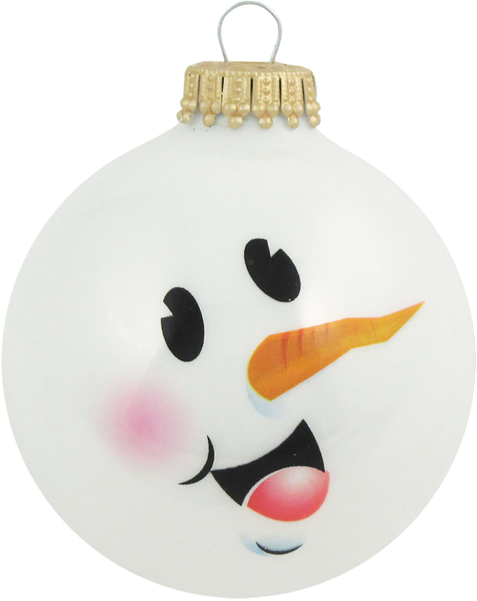 Krebs Glas Lauscha Weihnachtsbaumkugel »CBK90232, Weihnachtsdeko, Christbaumschmuck, Christbaumkugeln Glas«, (Set, 4 St.), Schneemann-Gesicht